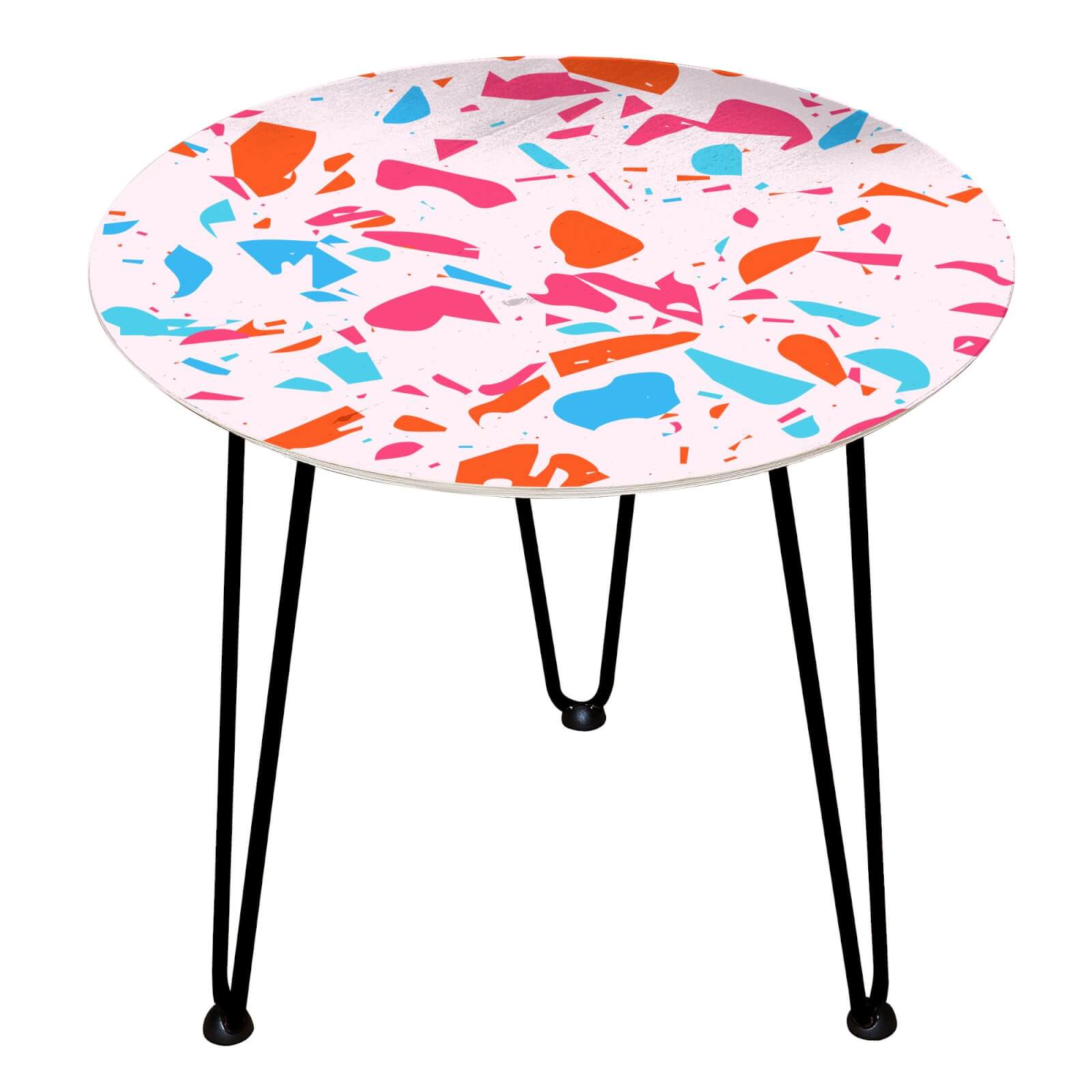 Decorsome - Neon Terrazzo Wooden Side Table - Black