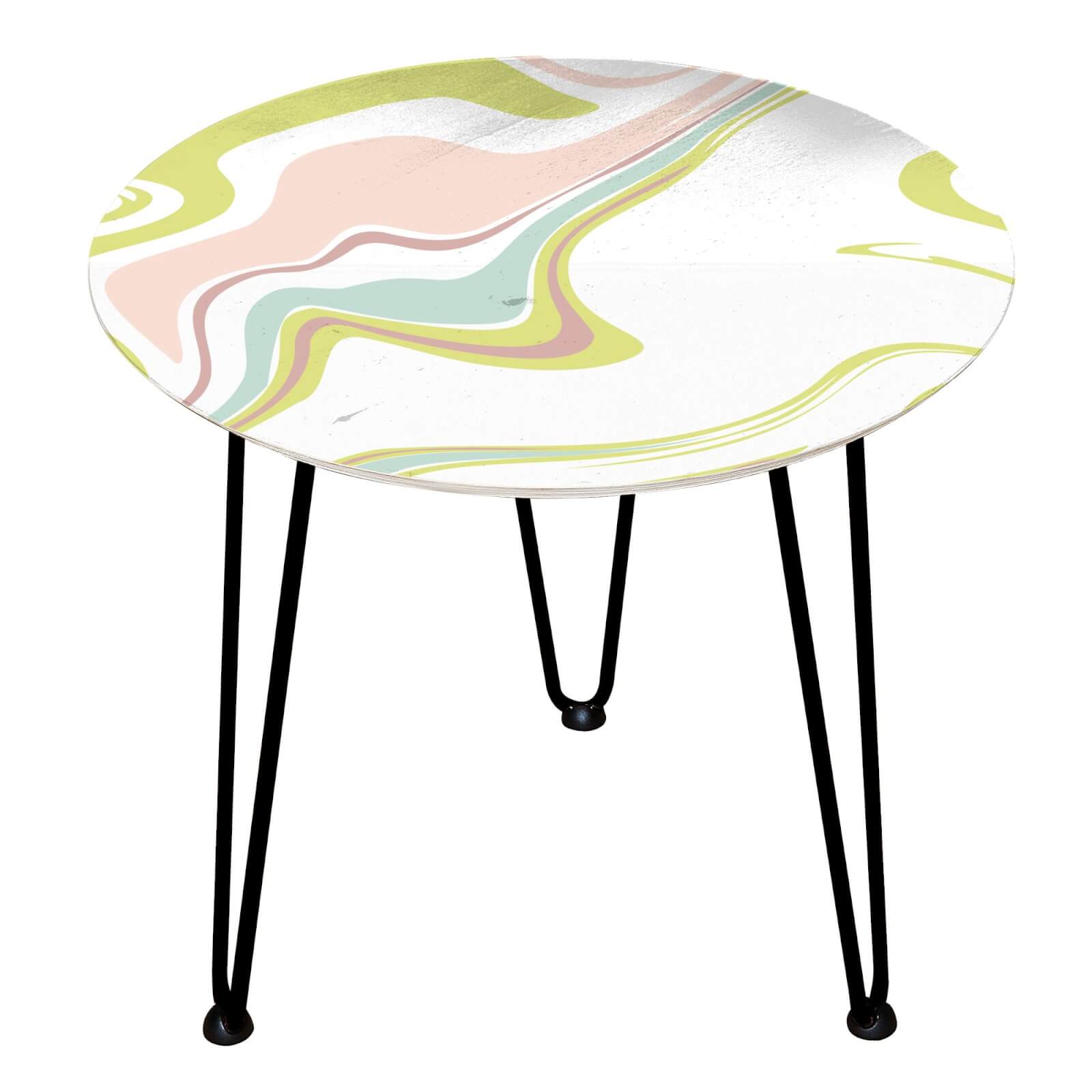 Decorsome - Pastel Waves Wooden Side Table - Black