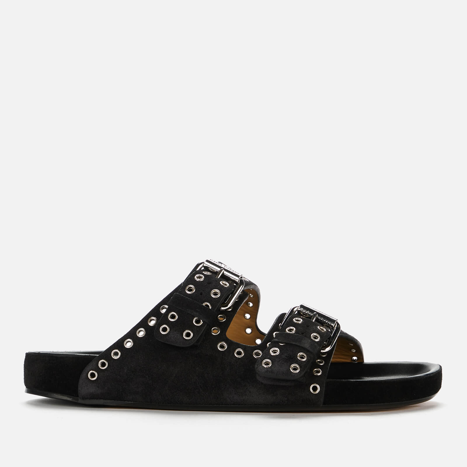 Isabel Marant Women's Lennyo Suede Double Strap Sandals - Black - UK 3