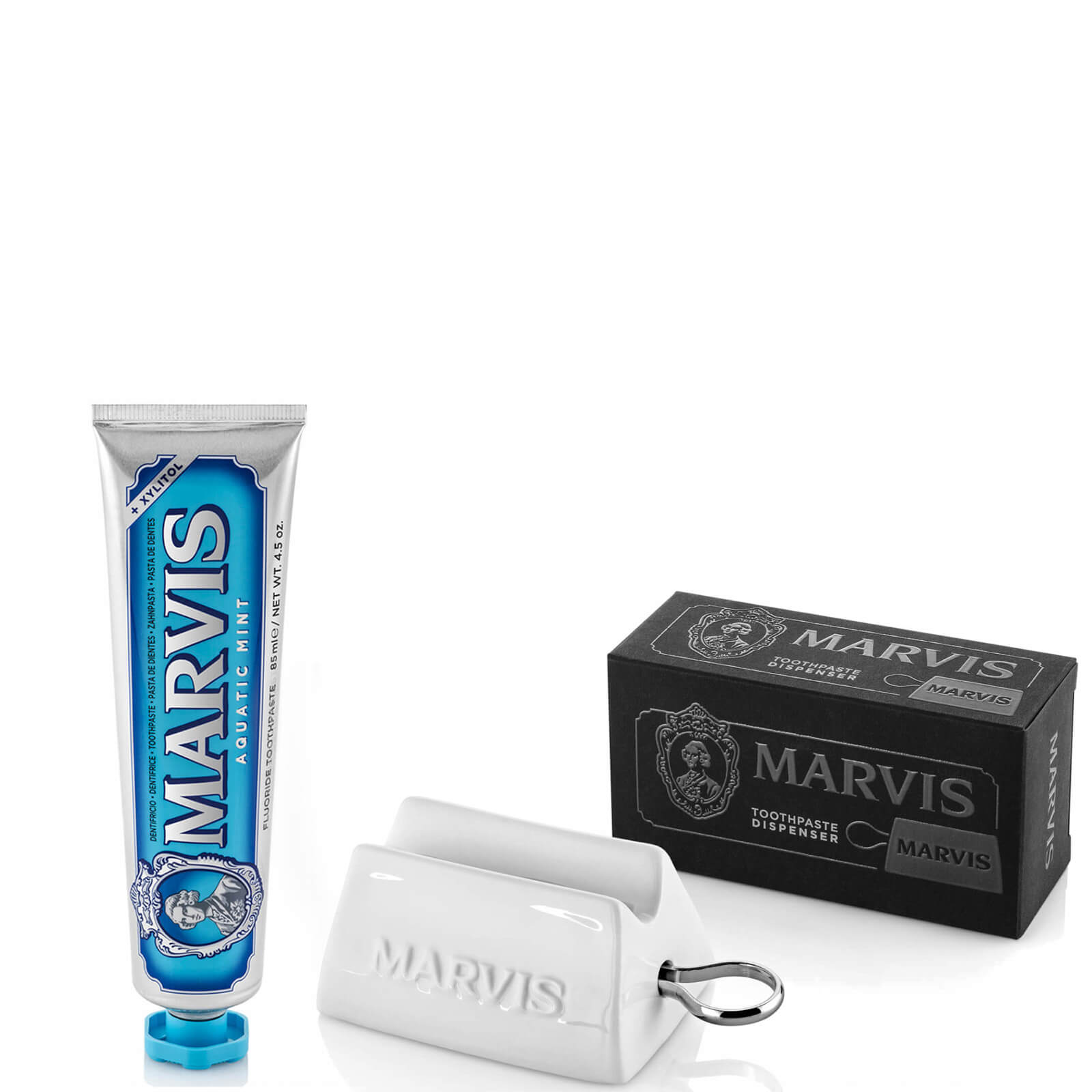 Marvis Aquatic Mint Toothpaste and Squeezer Bundle lookfantastic.com imagine