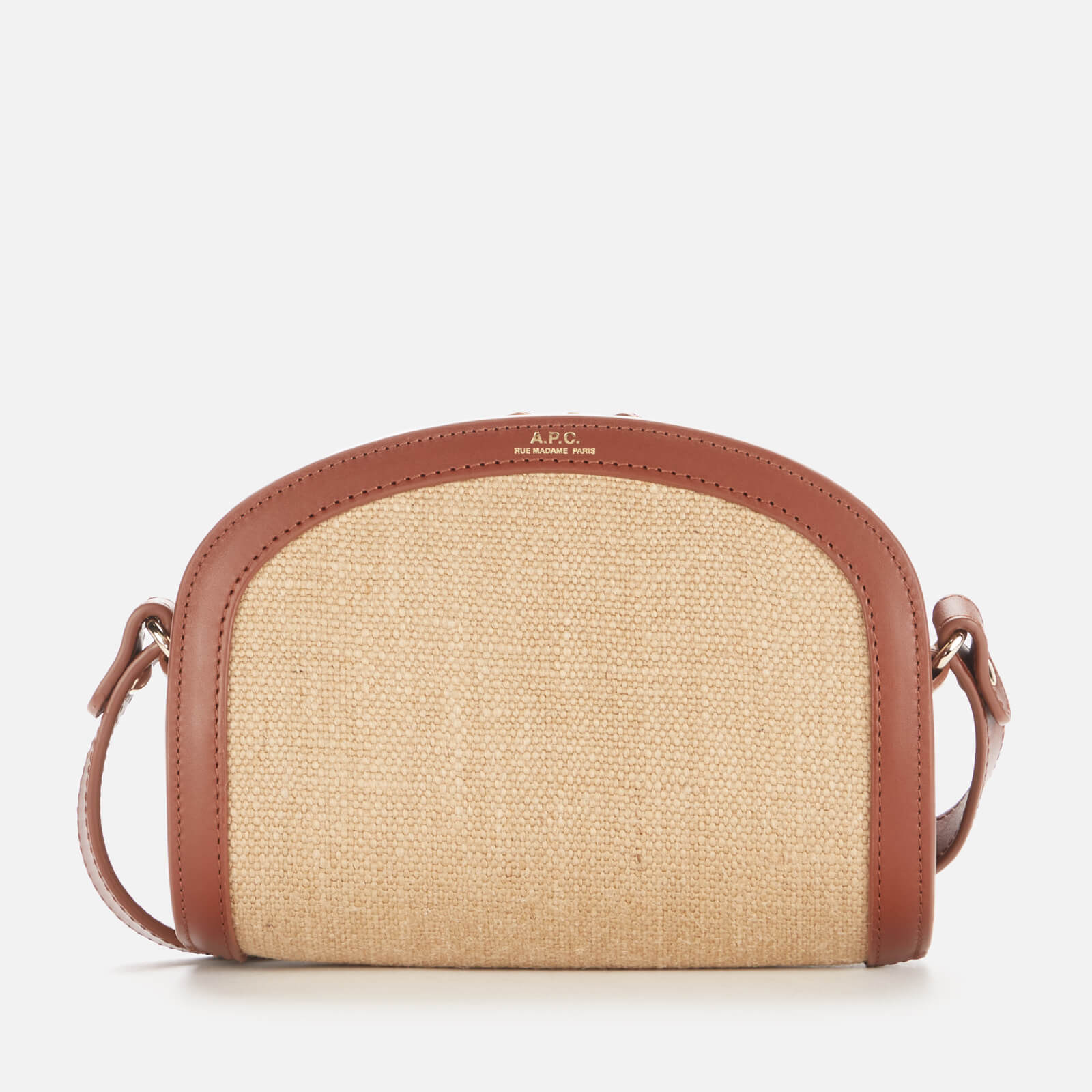 A.P.C. Women's Demi-Lune Mini Cross Body Canvas Bag - Hazelnut