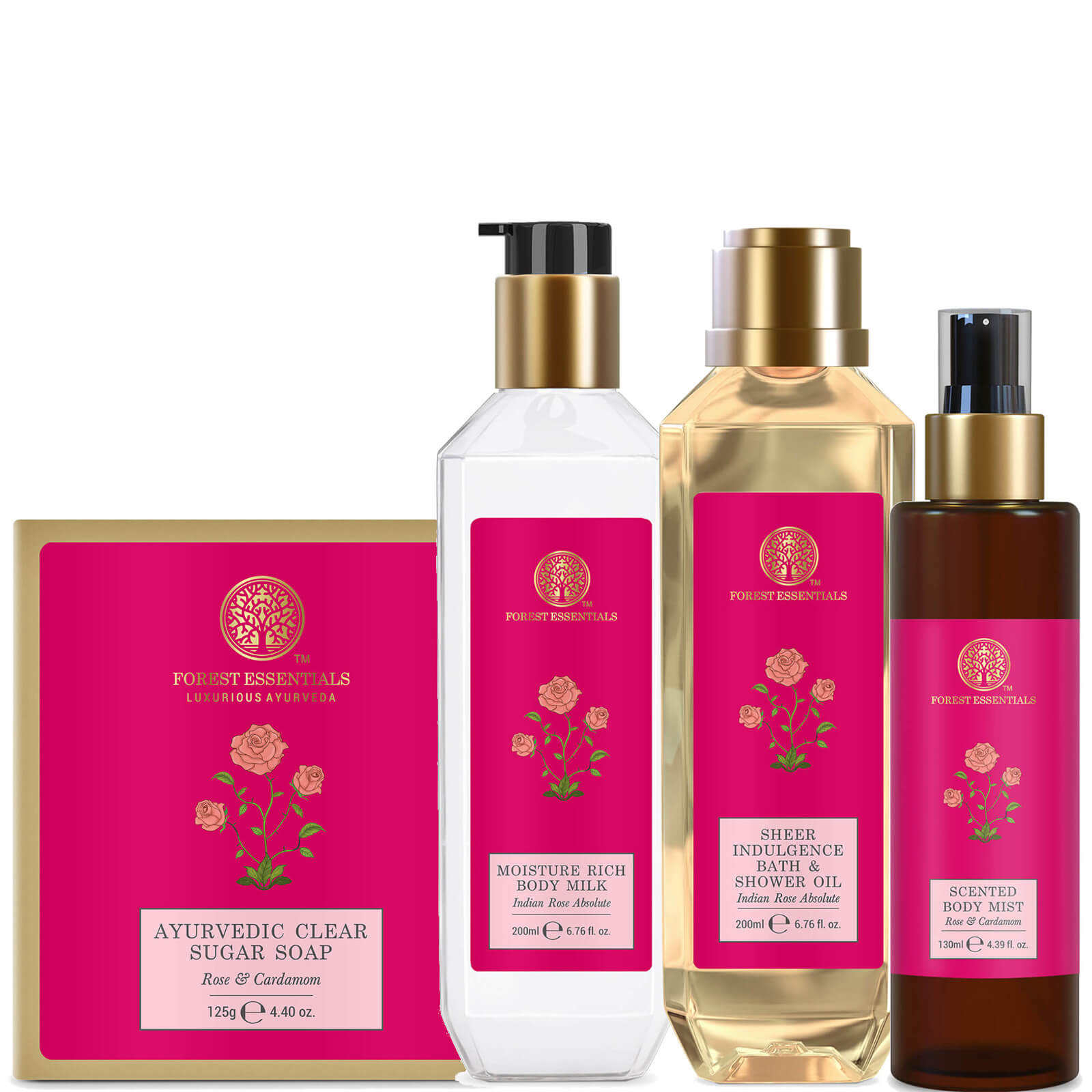 

Forest Essentials Indian Rose Body Care Regime