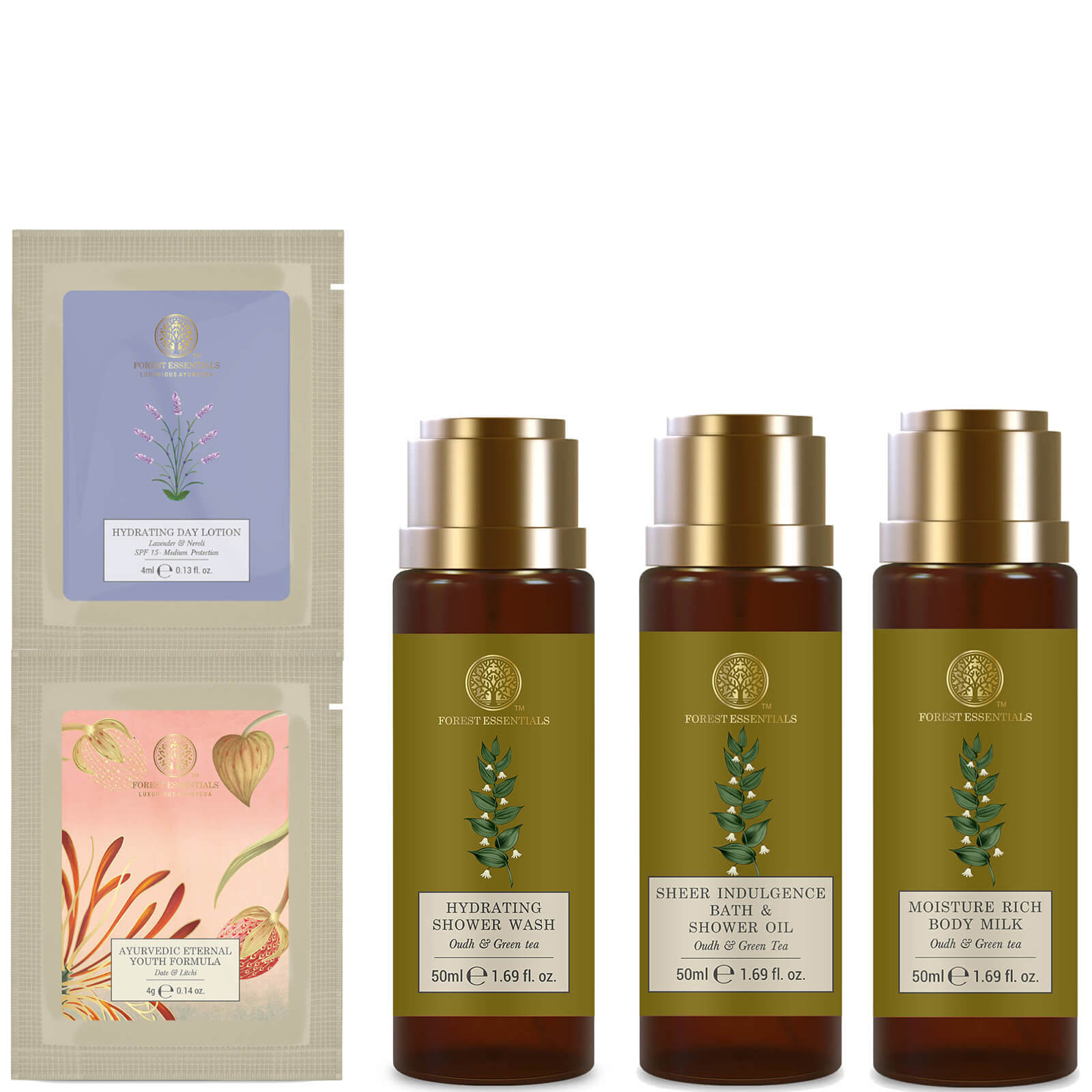 

Forest Essentials Oudh and Green Tea Body Care Kit