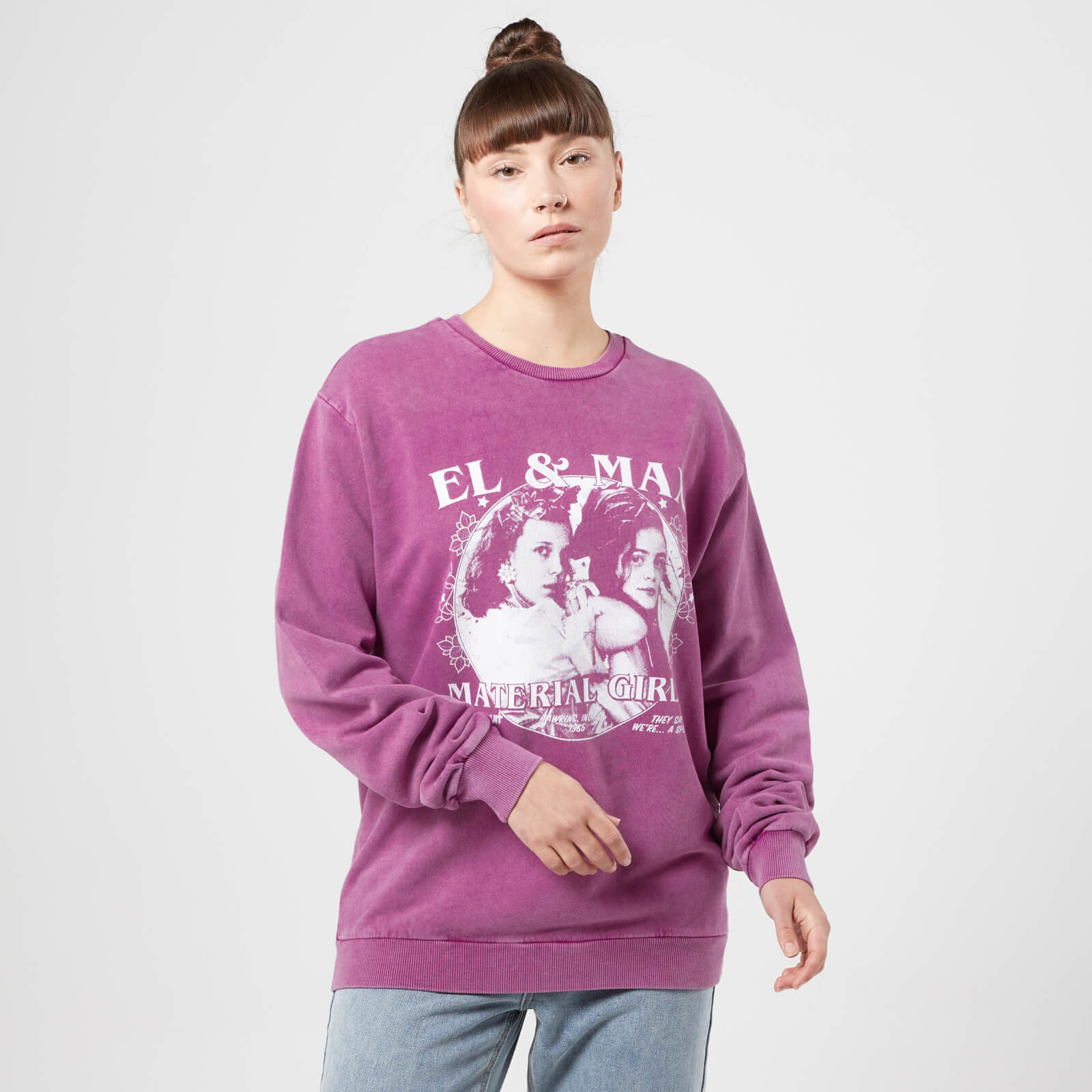 

Stranger Things El And Max Material Girls Sweatshirt - Violet Délavé - XL - Purple Acid Wash