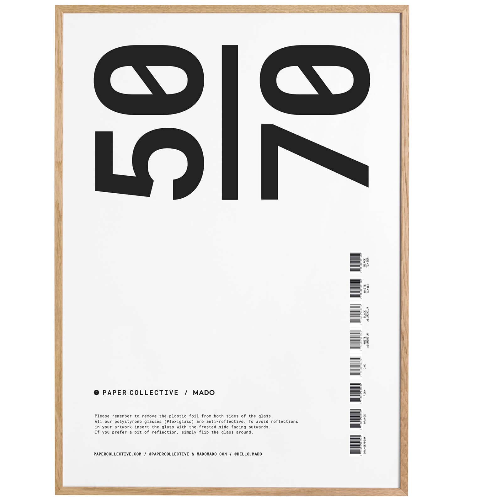 Paper Collective Oak Frame - 50 x 70cm