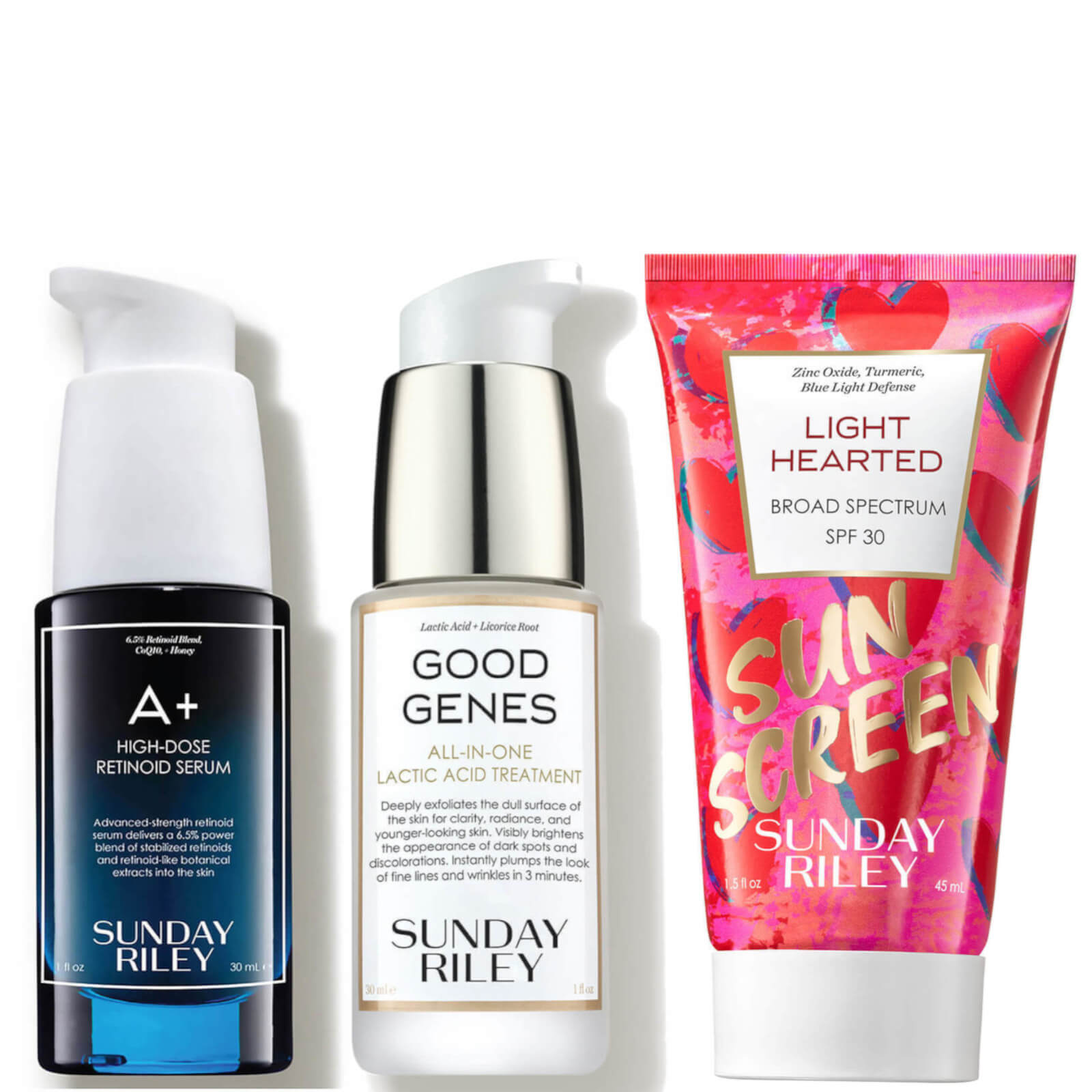 Sunday Riley Exclusive Renew and Protect Trio - 13434856 - Skin Care Set Includes:  Good Genes Lactic Acid Treatment 30 sku 13434856