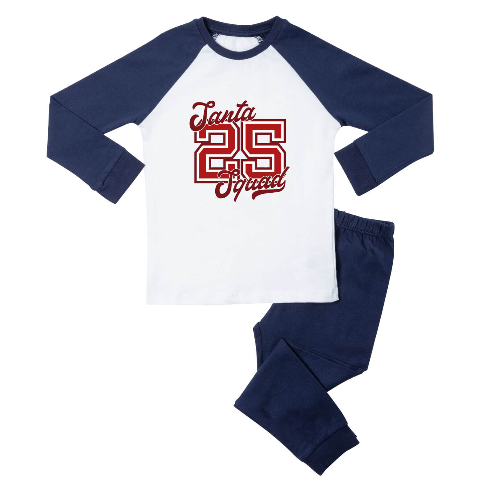 Santa Squad Bright Kids' Pyjamas - Navy White - 3-4 Years - Navy White
