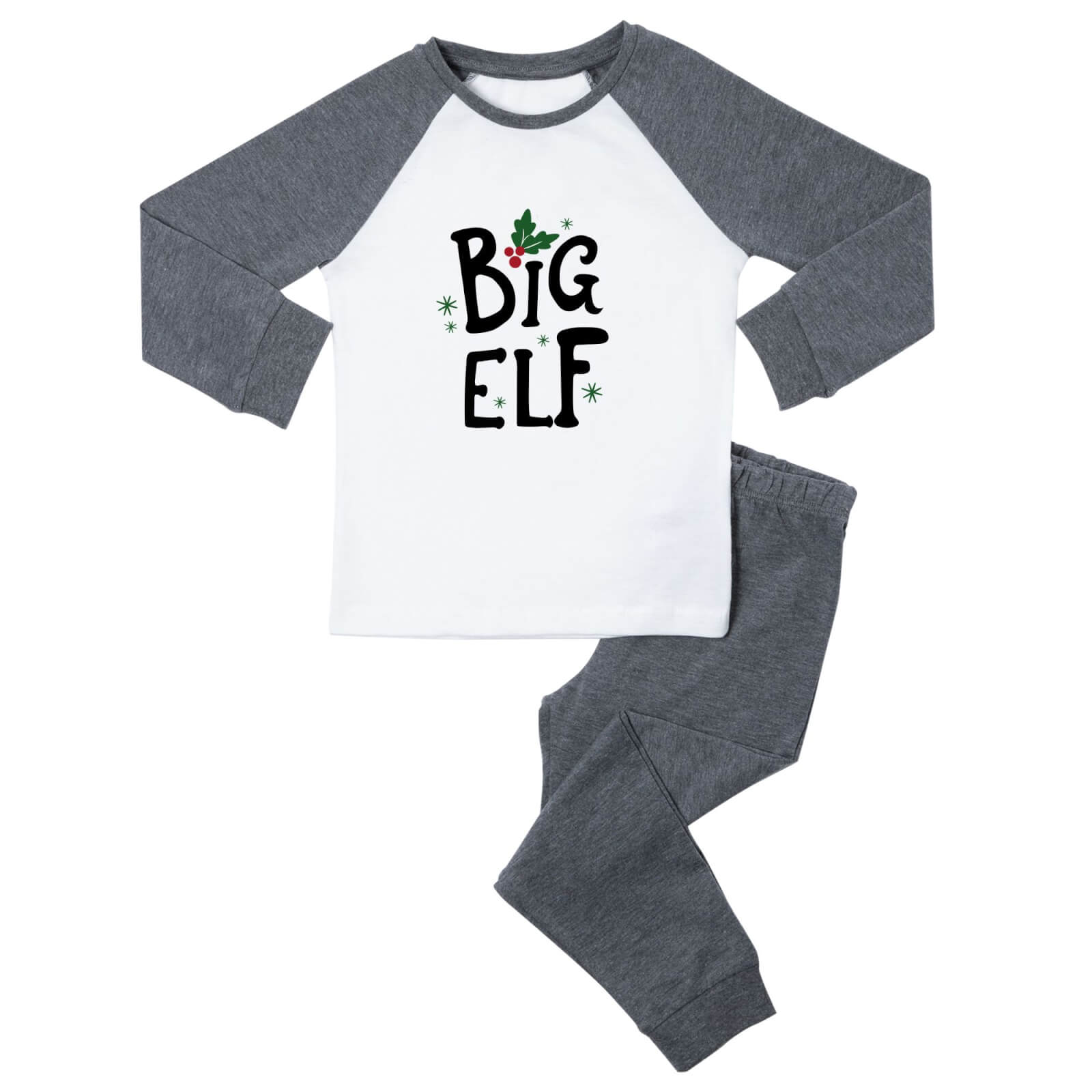 Big Elf Kids' Pyjamas - Grey White - 3-4 Years - Grey White