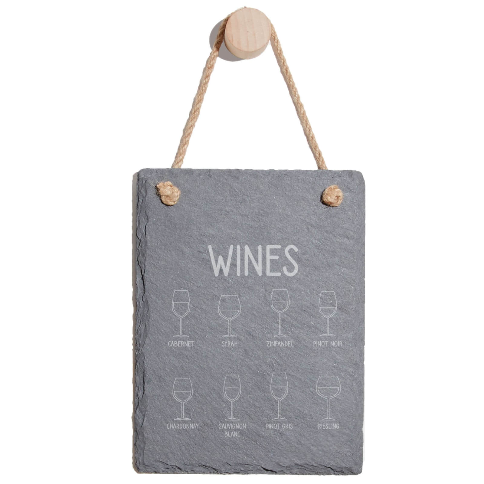 Wines Engraved Slate Memo Board - Portrait