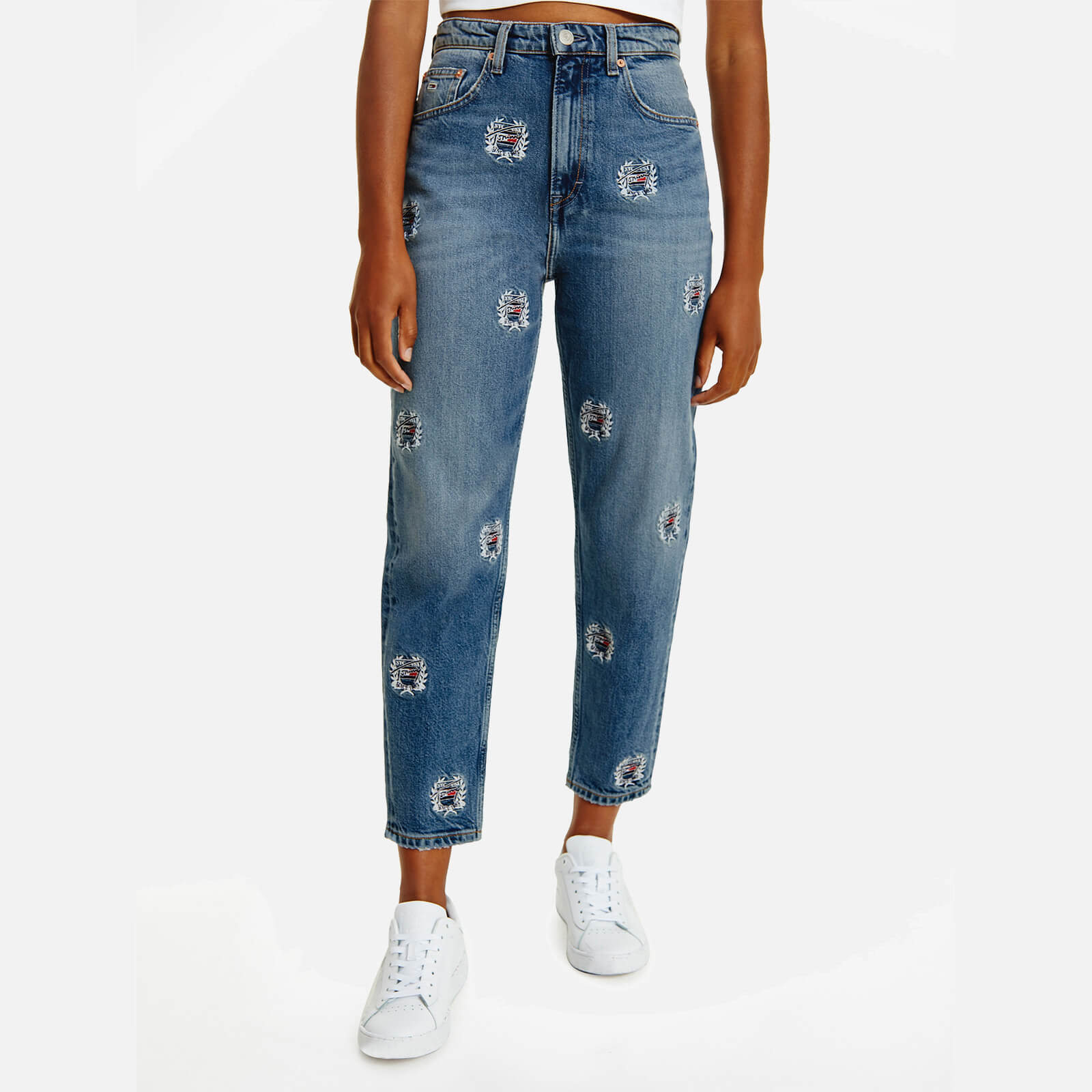 Tommy Jeans Women's Mom Jeans Ultra High Rise Tapered Ce738 - Denim Medium - W25/L30