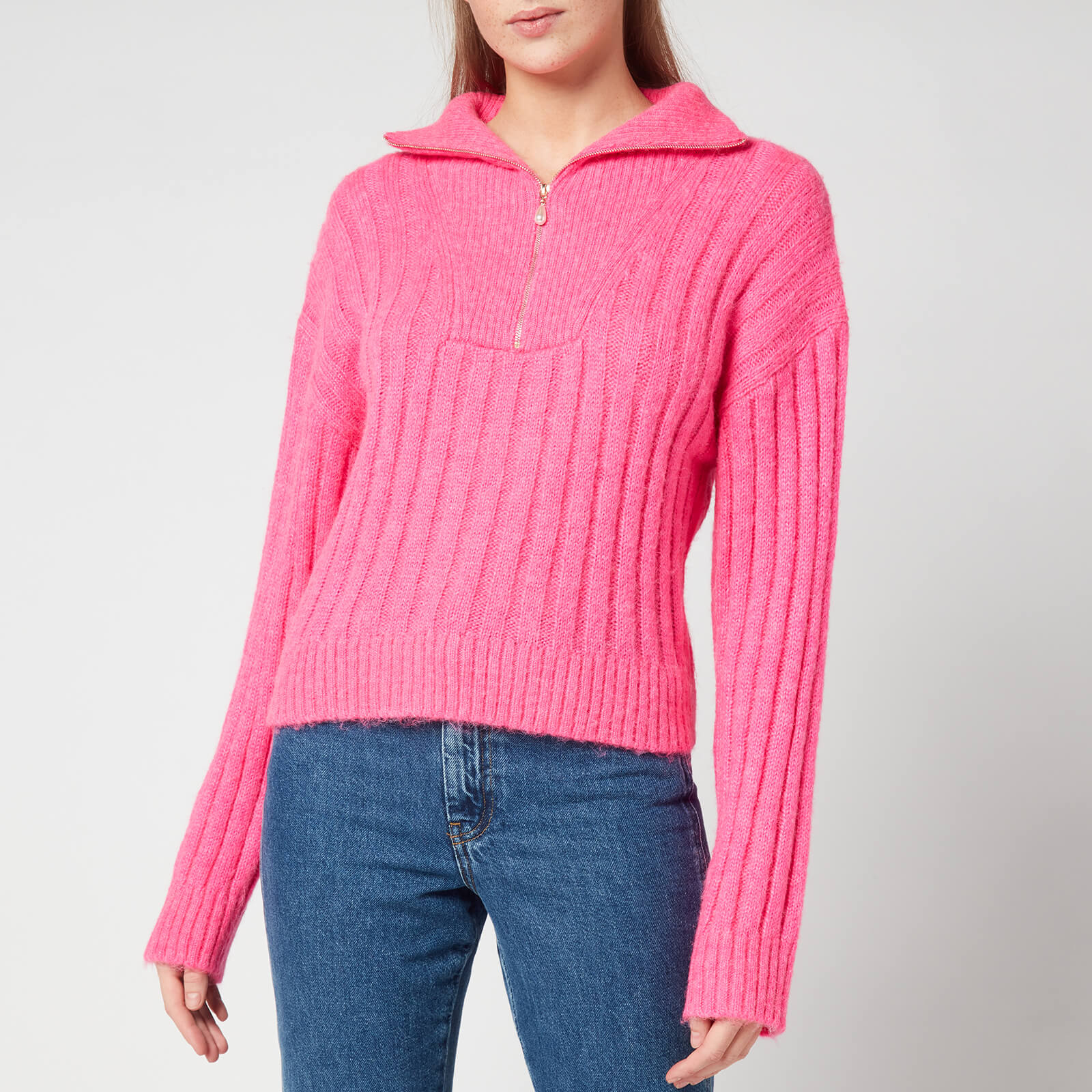 Kitri Women's Kai Pink Quarter Zip Jumper - Pink - XS