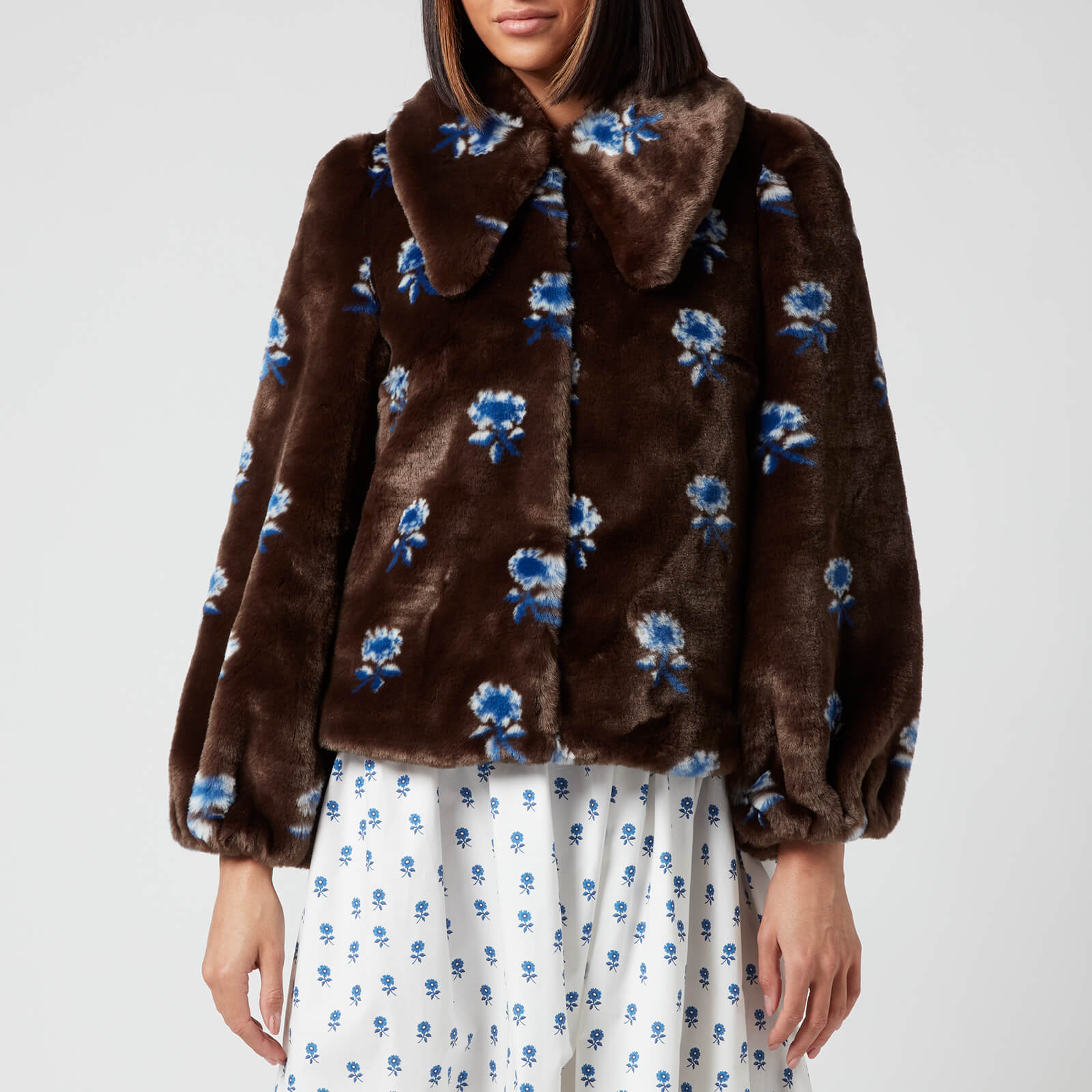 Shrimps Women's Casper Short Jacket - Chocolate/Off-White - UK 6