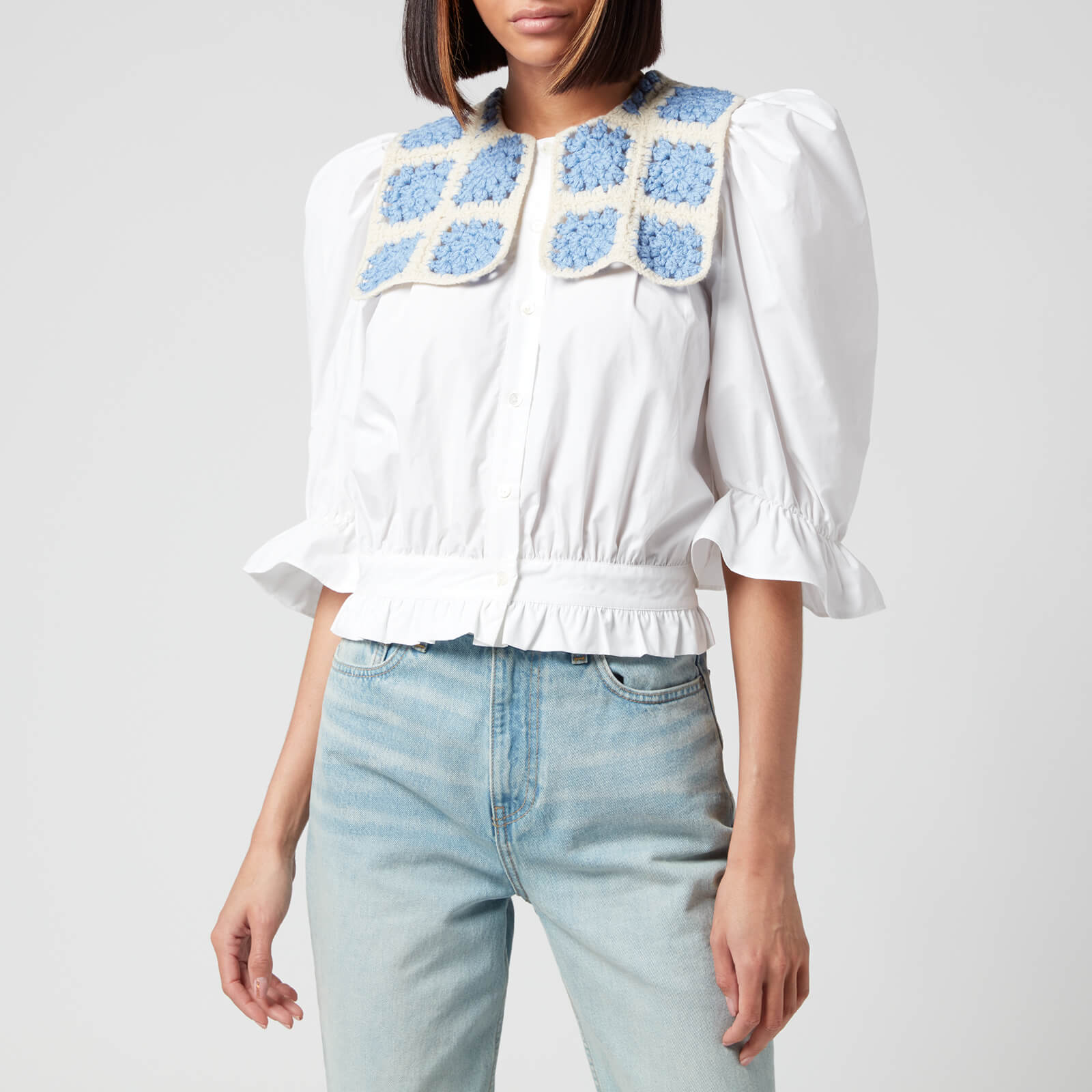 Shrimps Women's Kobus Blouse - White/Forever Blue - UK 6