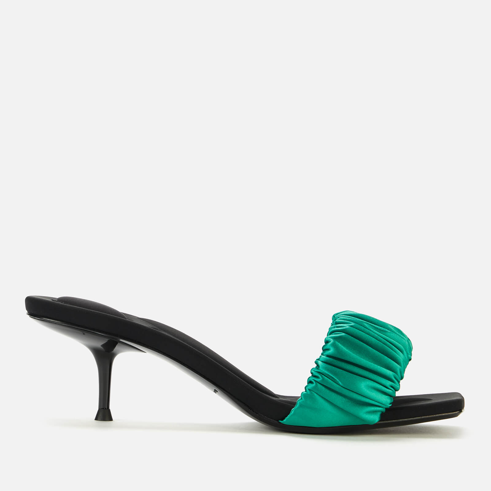 Alexander Wang Women's Jessie Scrunchie Satin Heeled Mules - Island Green - UK 3