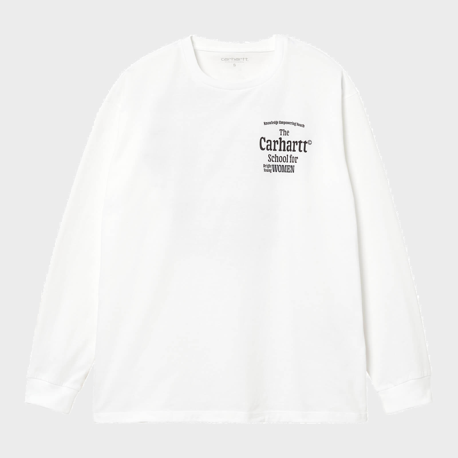 Carhartt WIP Women's Long Sleeve Schools Out T-Shirt - White/Black - XS