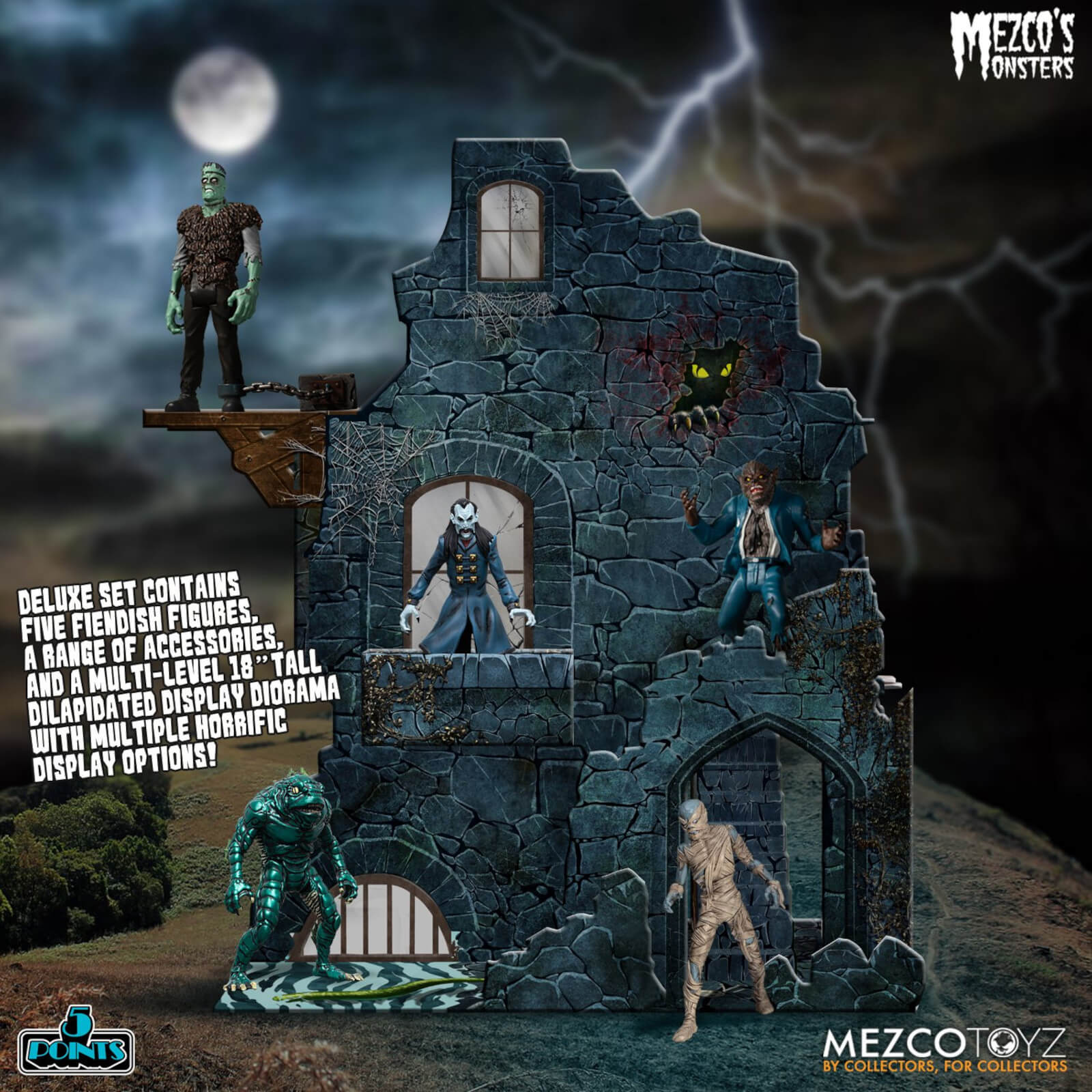 Mezco's Monsters Tower of Fear 5 Points Deluxe Boxed Set