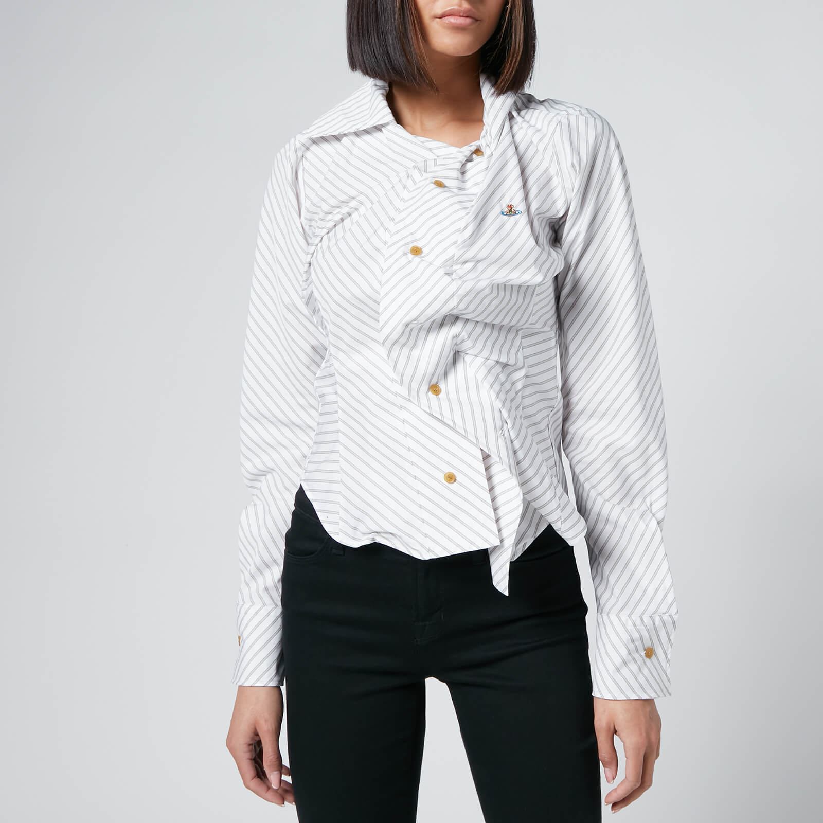 Vivienne Westwood Women's Drunken Shirt - Green Stripe - UK 10