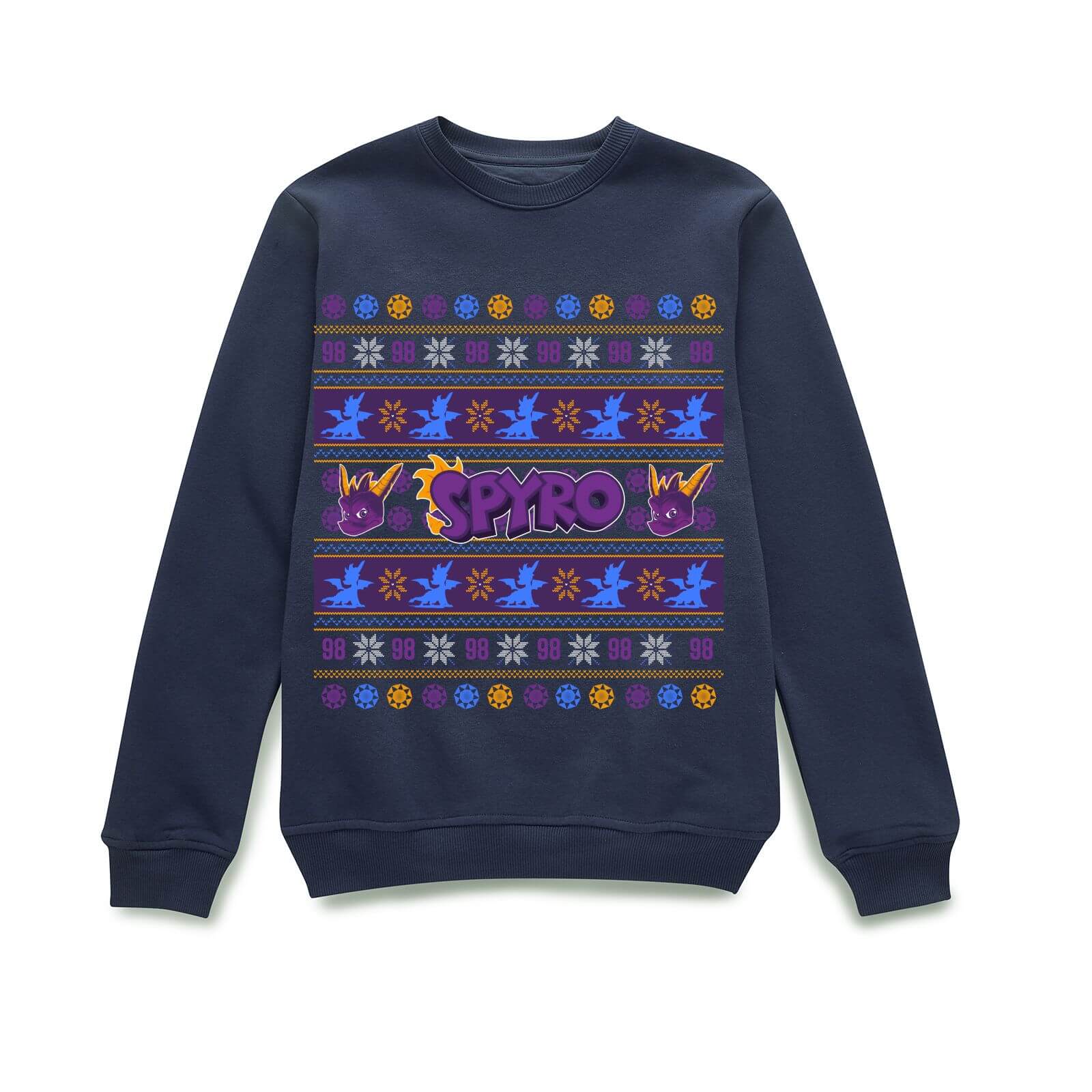 Spyro The Dragon Flame The Halls Christmas Jumper Navy S Navy Rewards Monetha