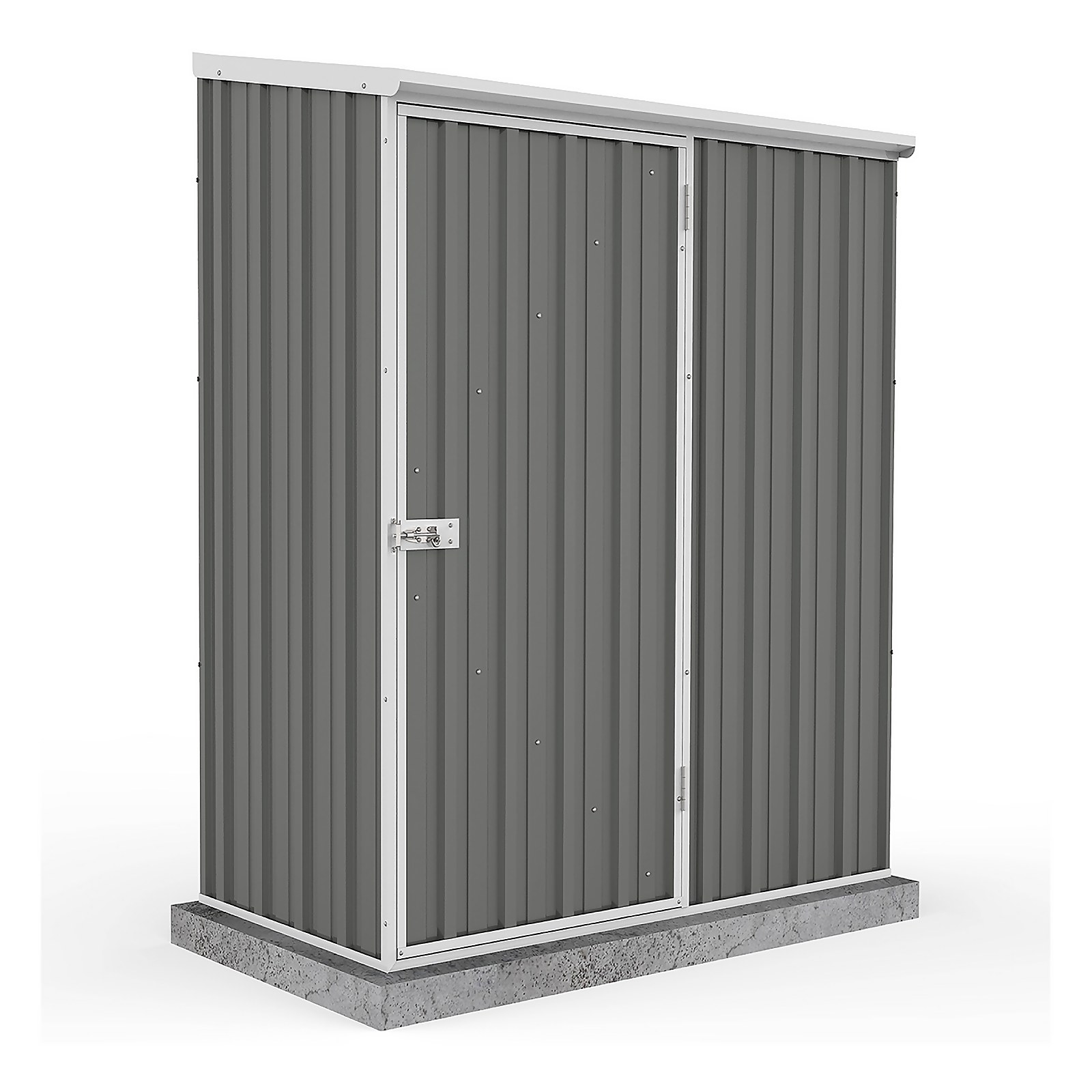 Absco 5 x 3ft Space Saver Metal Pent Shed - Grey