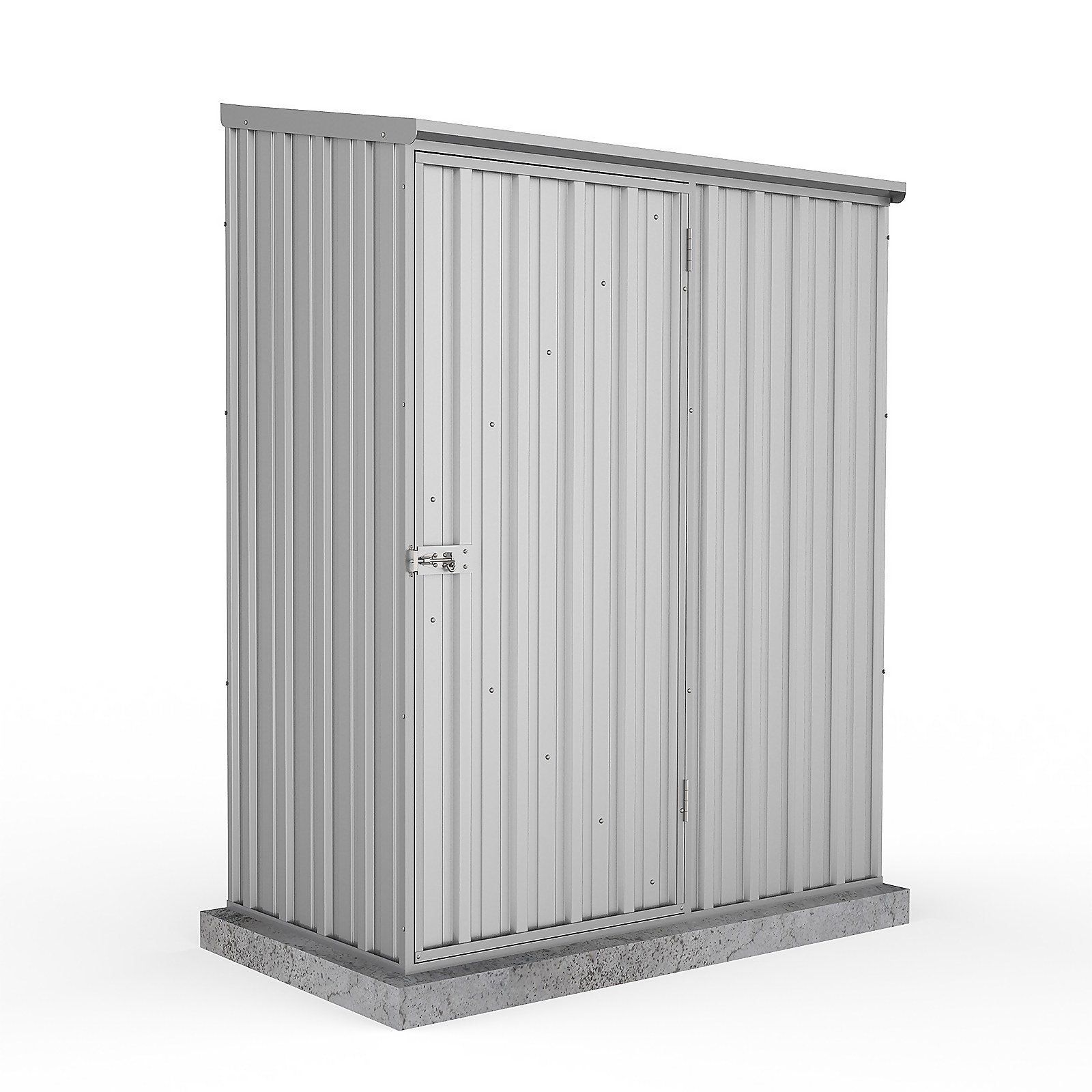 Absco 5 x 3ft Space Saver Metal Pent Shed - Zinc