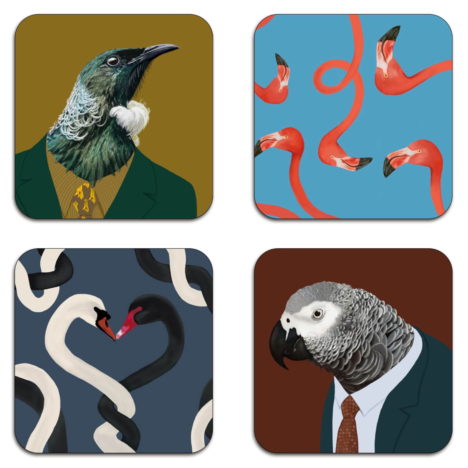 Bird Party Coaster Set