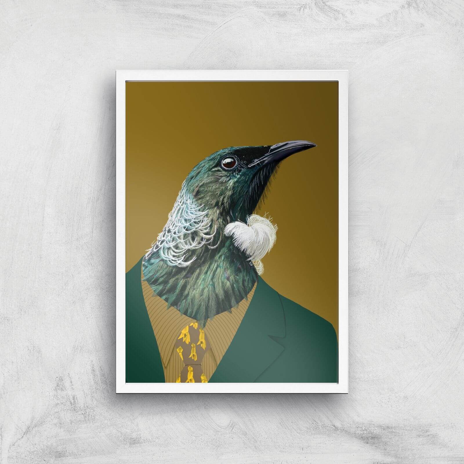 Tui In Suit Giclee Art Print - A2 - White Frame