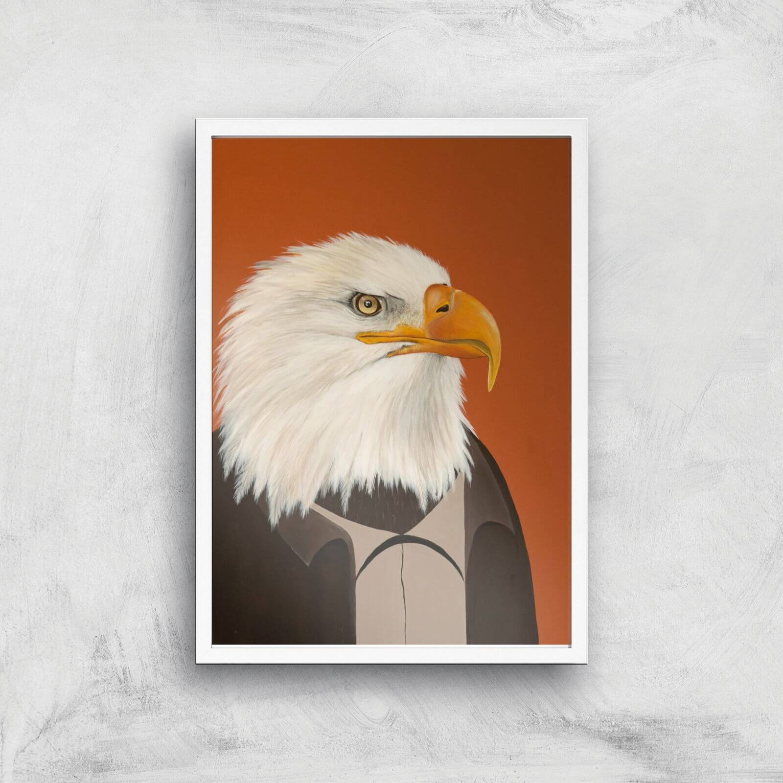 Eagle In Suit Giclee Art Print - A3 - White Frame