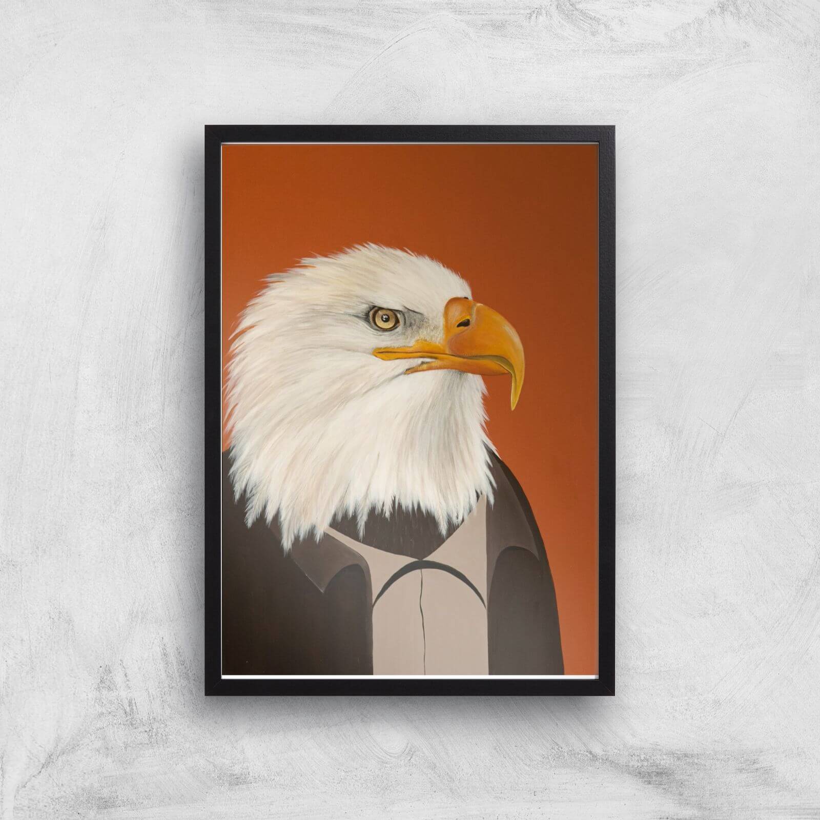 Eagle In Suit Giclee Art Print - A2 - Black Frame