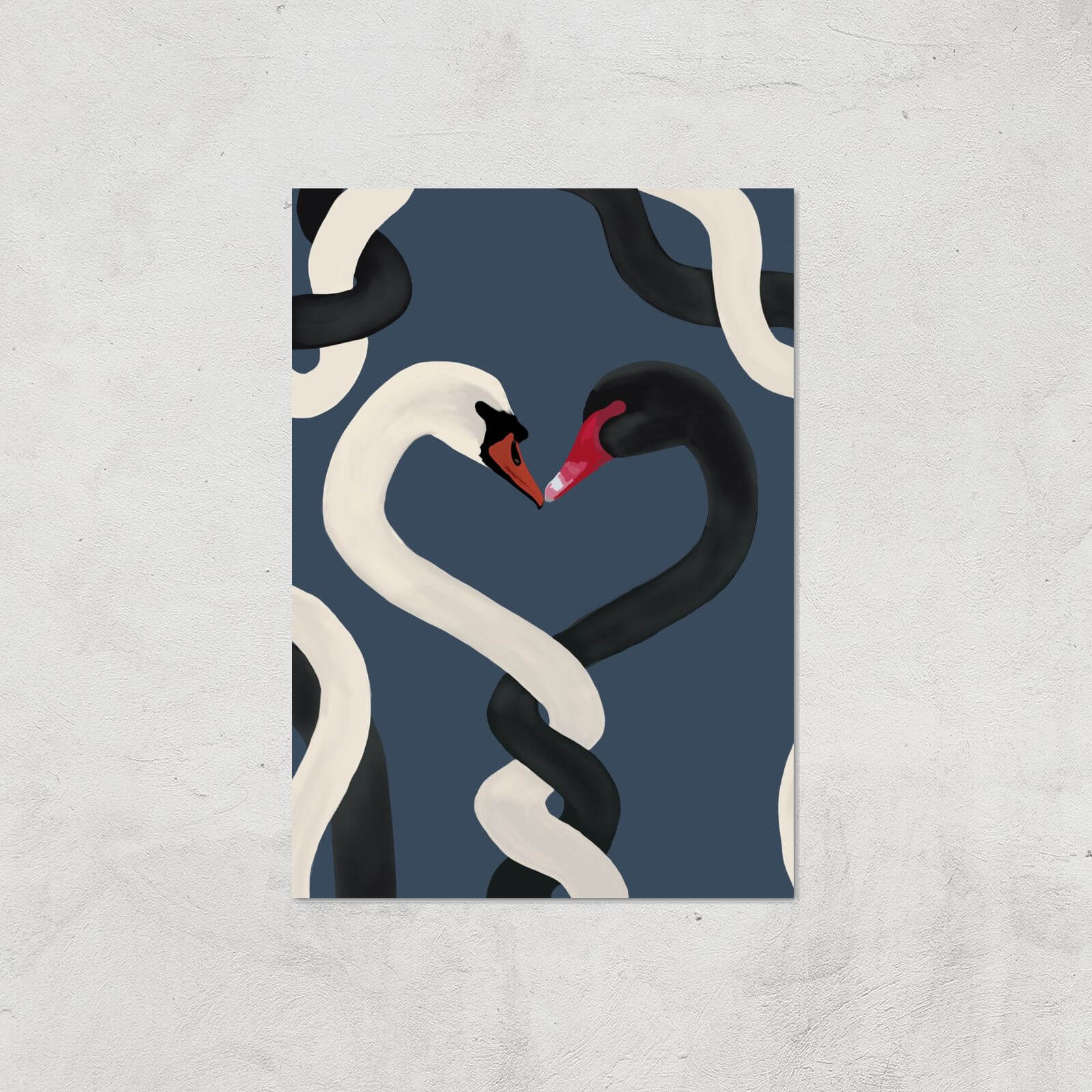 Tangled Swans Giclee Art Print - A3 - Print Only