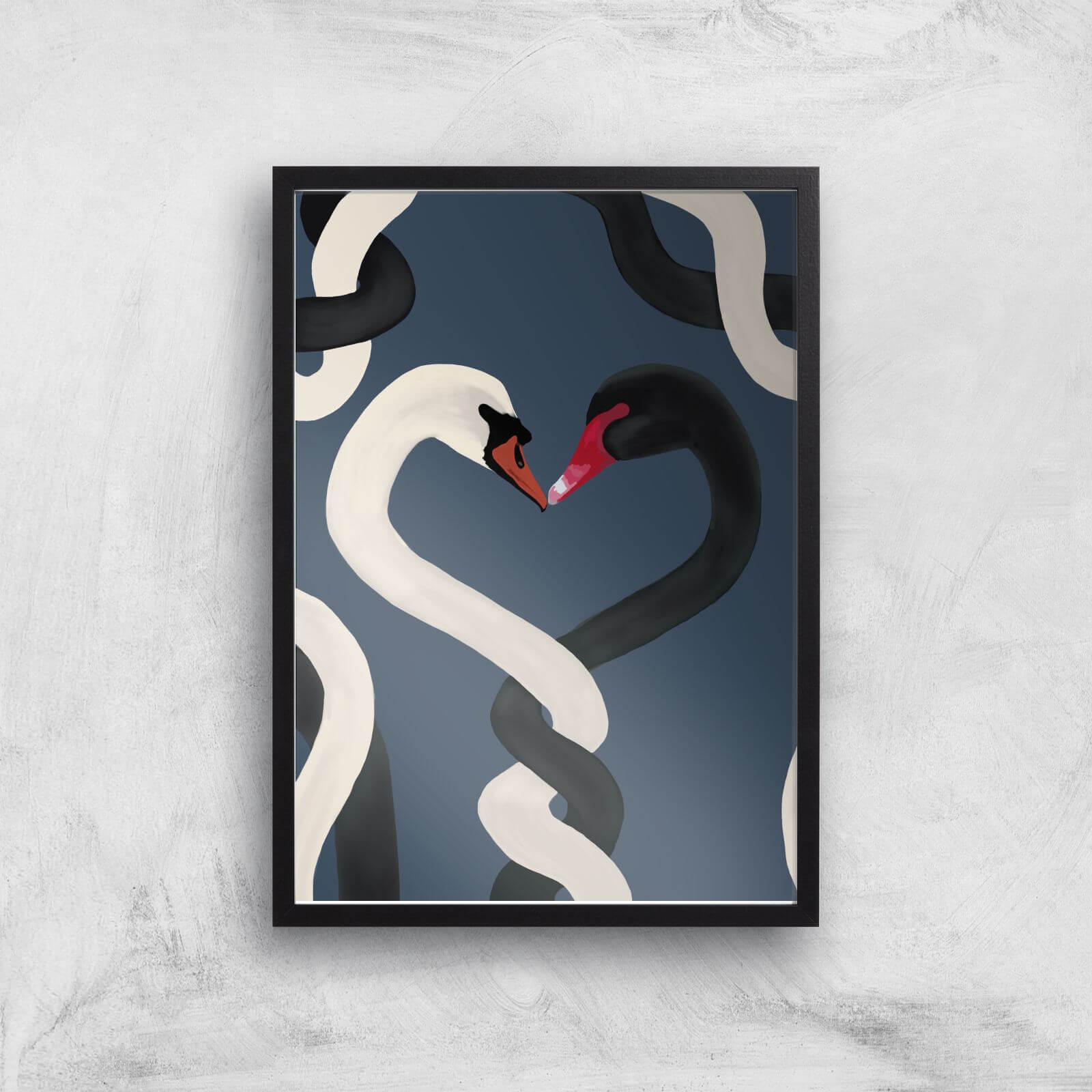 Tangled Swans Giclee Art Print - A2 - Black Frame