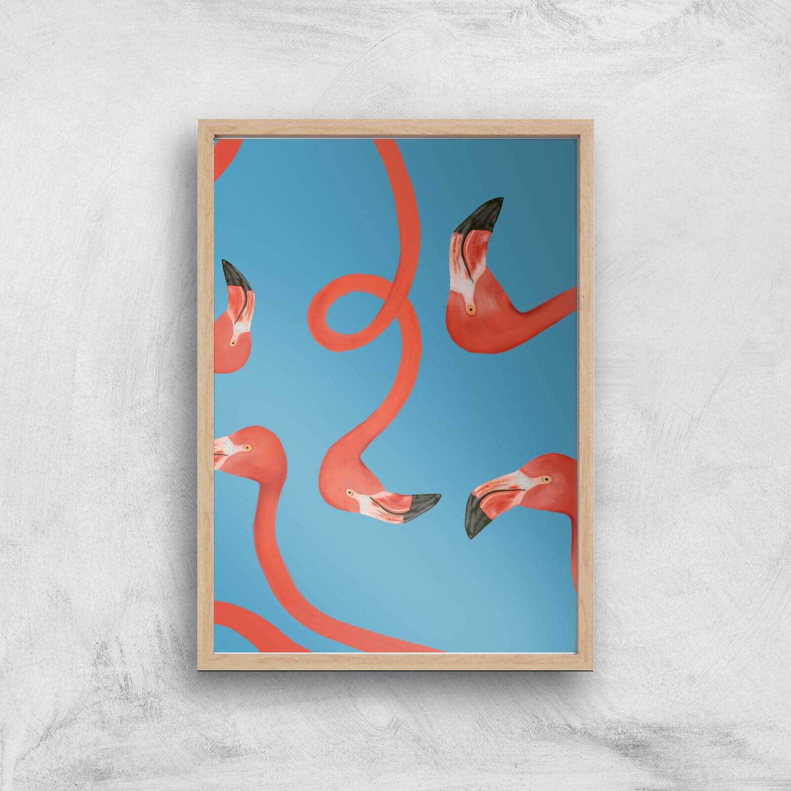 Swimingos Giclee Art Print - A4 - Wooden Frame