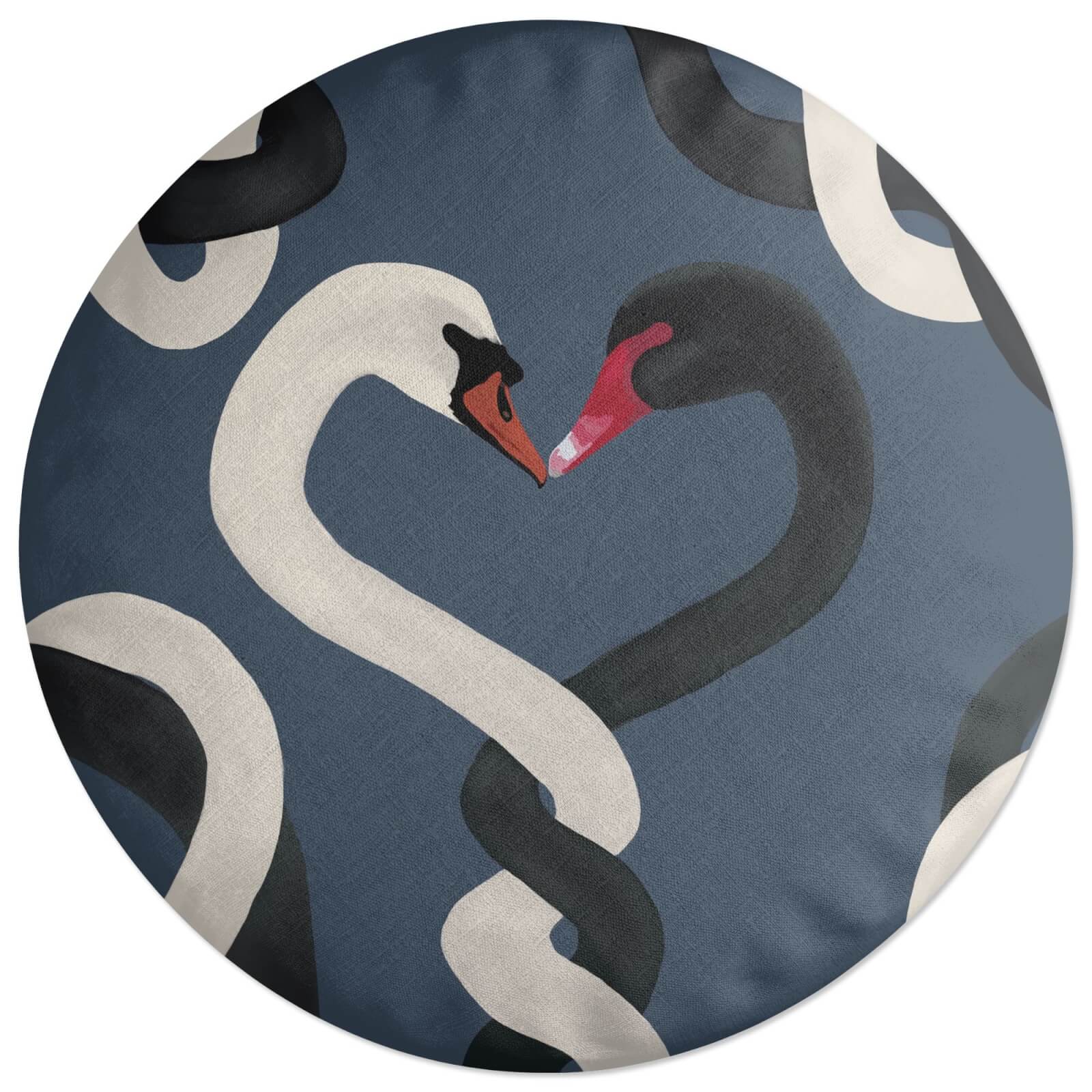 Swan Love Round Cushion