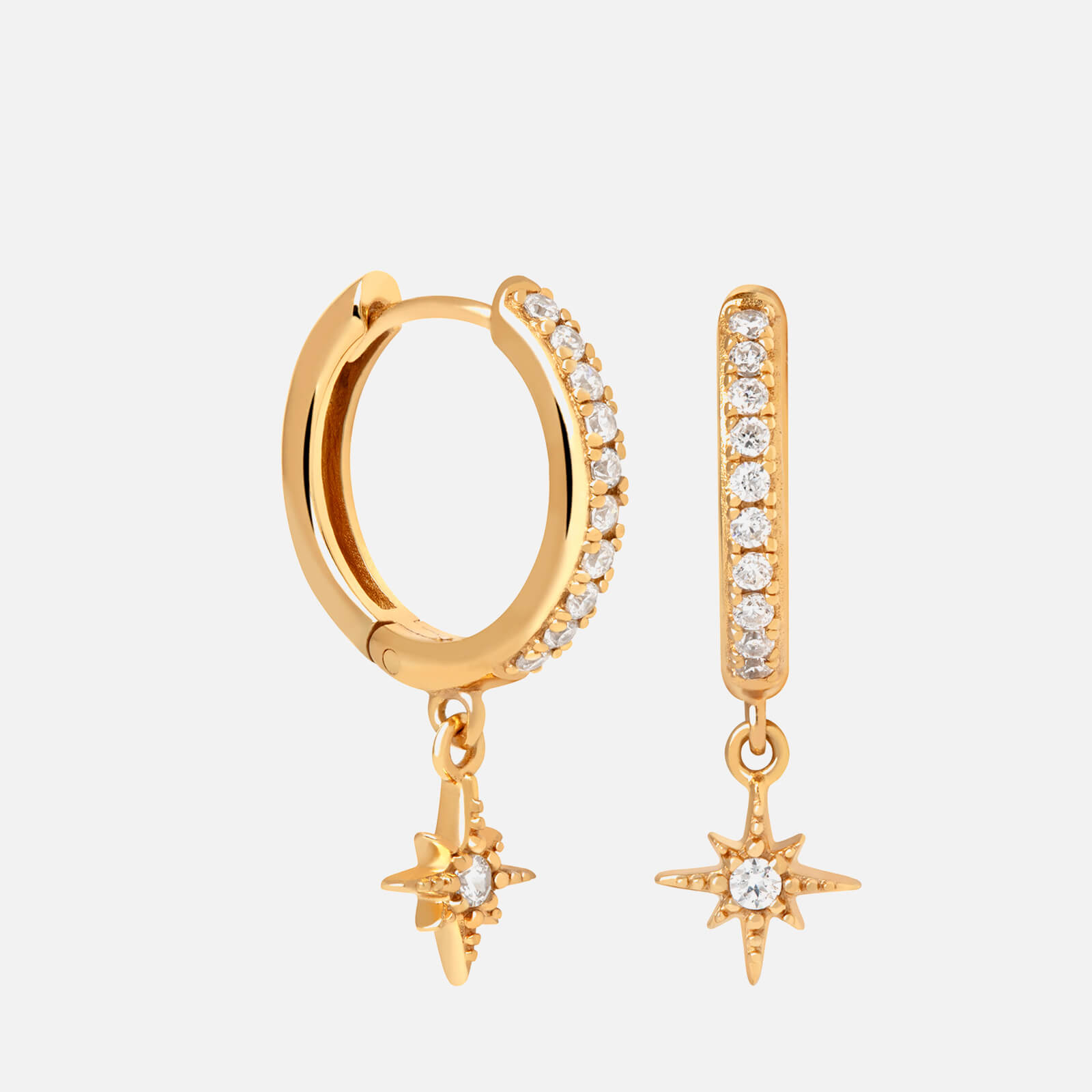 Astrid & Miyu Women's Crystal Star Hoops - Gold