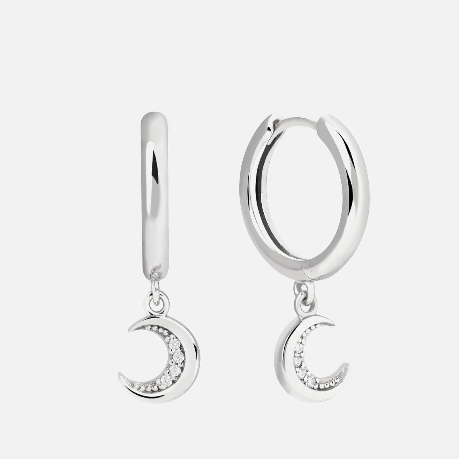 Astrid & Miyu Women's Crescent Moon Hoops - Silver
