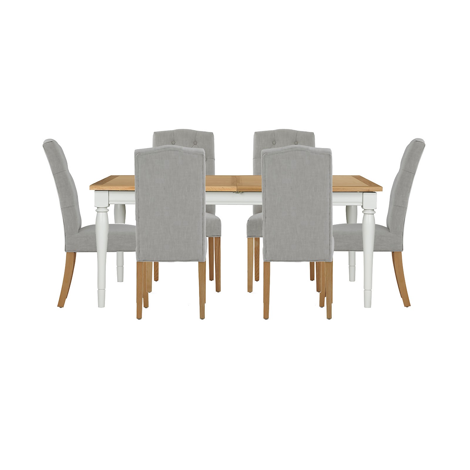 Westcott Extending Dining Table and 6 Alloway Chairs - Grey