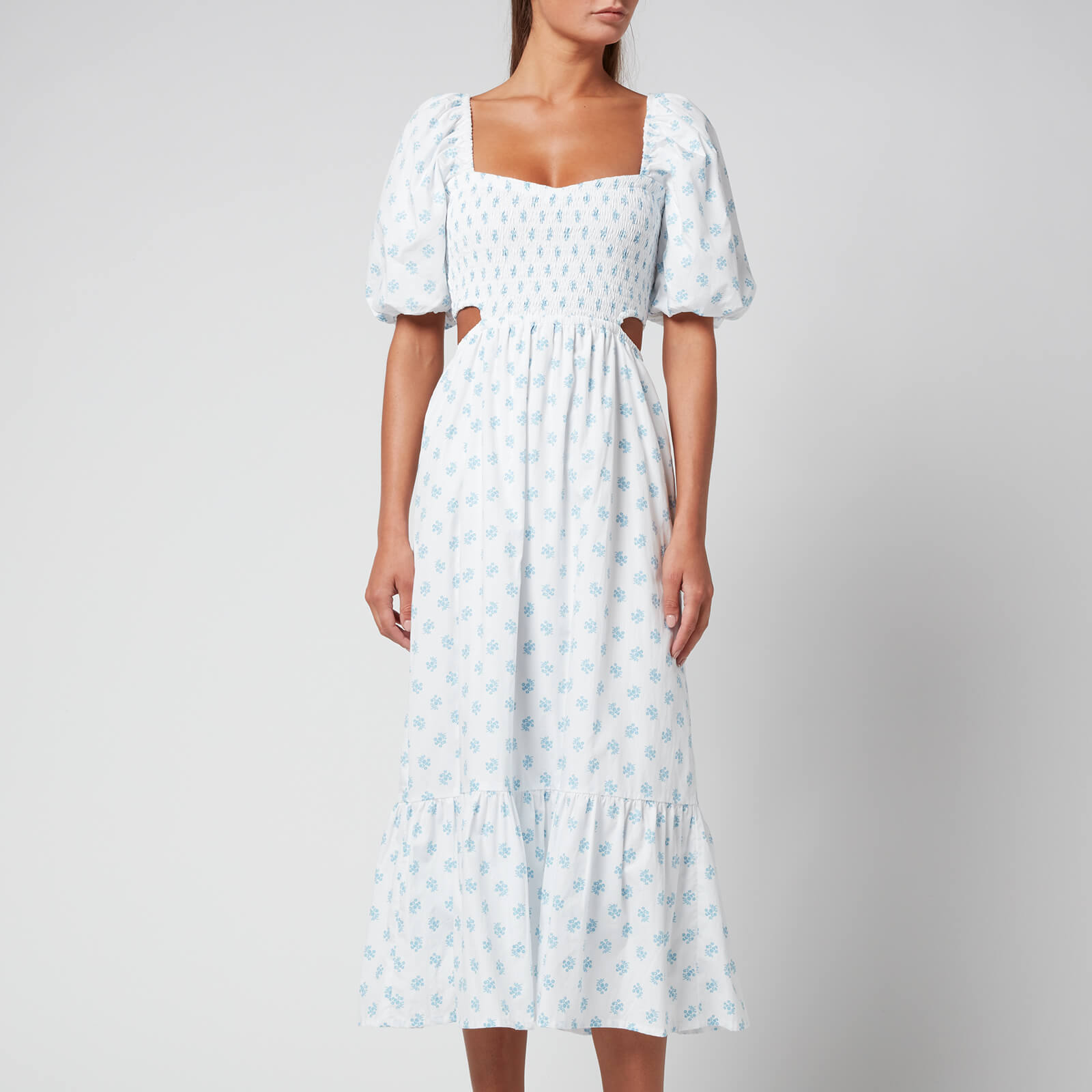 Faithfull The Brand Women's Bloom Midi Dress - Cairo Floral Print - Blue - XS