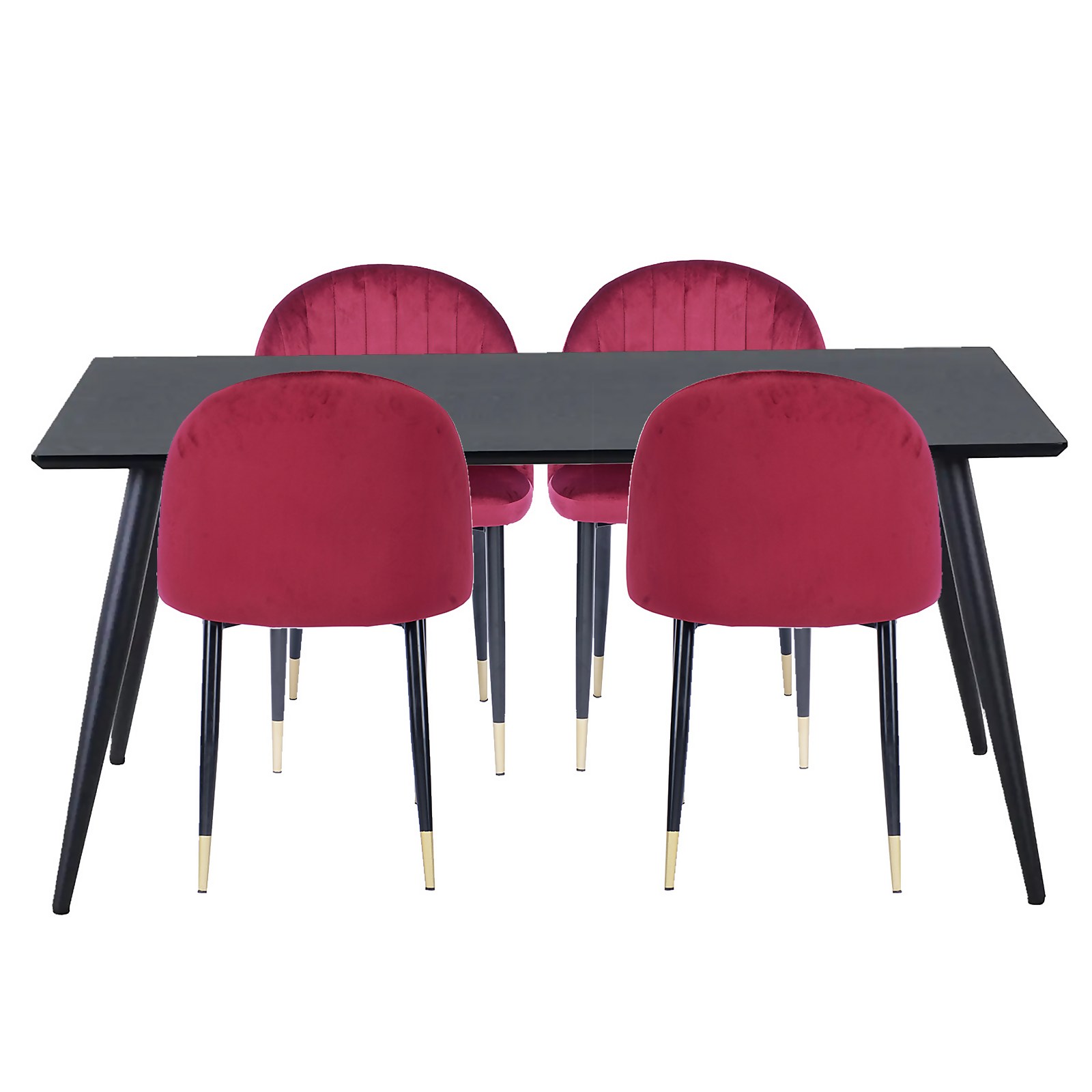 Photo of Illona Dining Table And 4 Chairs - Berry