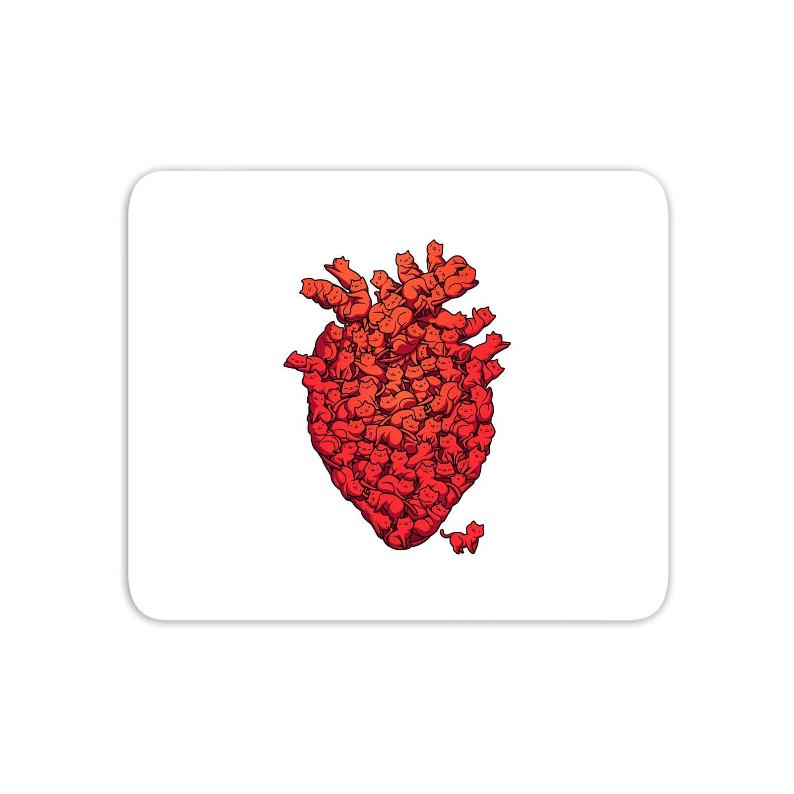 I Love Cat Heart Mouse Mat