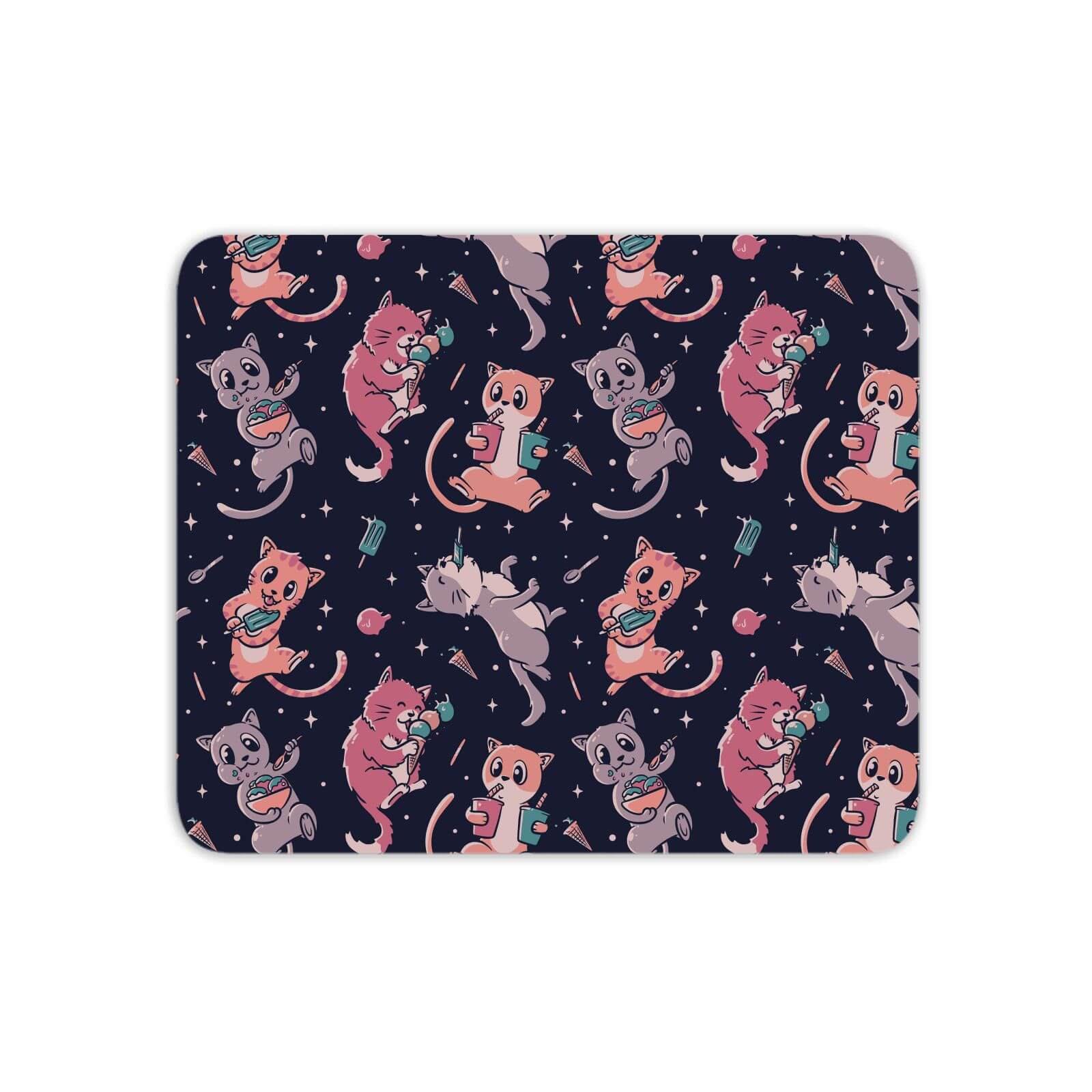 Pattern Ice Cream Cats Mouse Mat