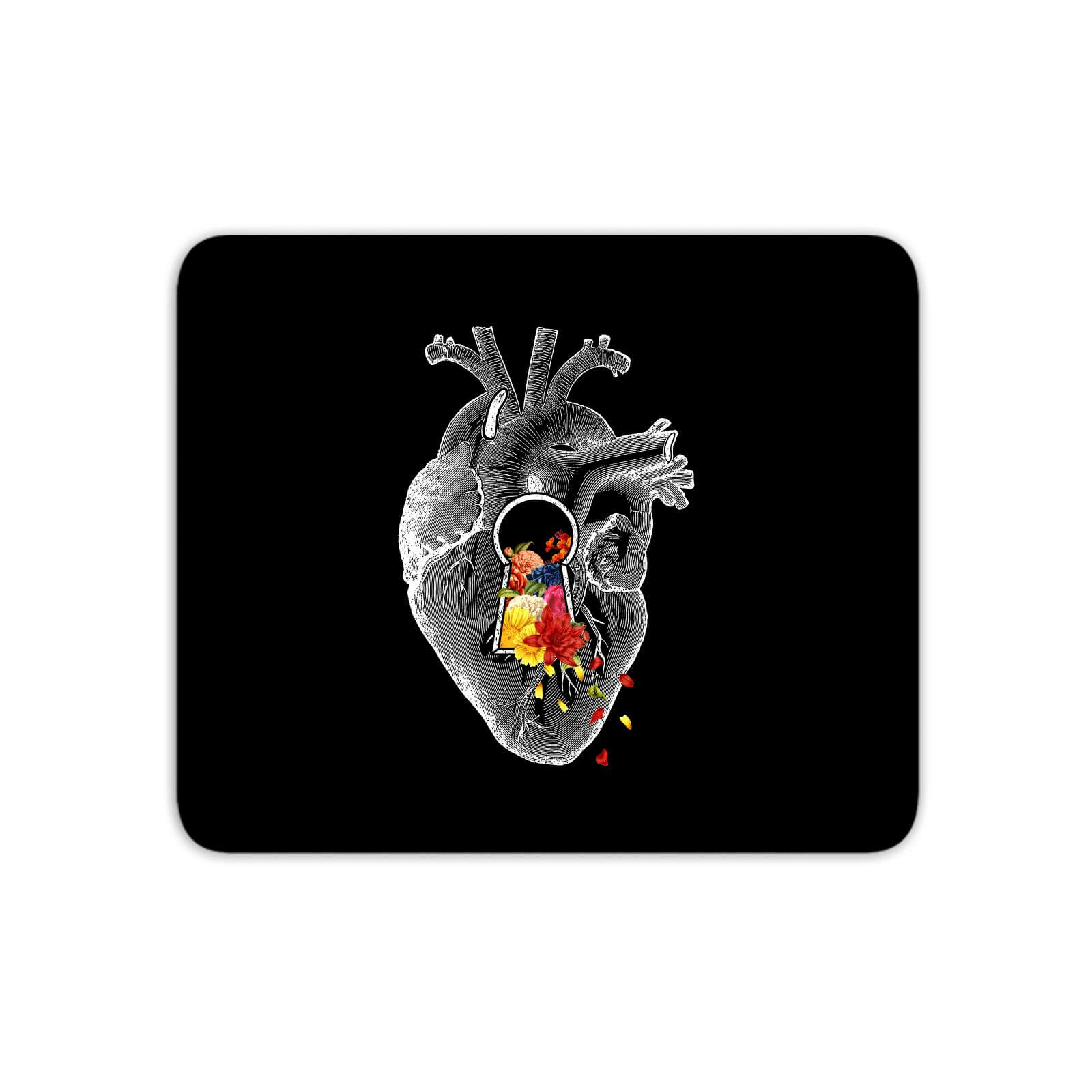 Keyhole Flower Heart Vintage Collage Mouse Mat