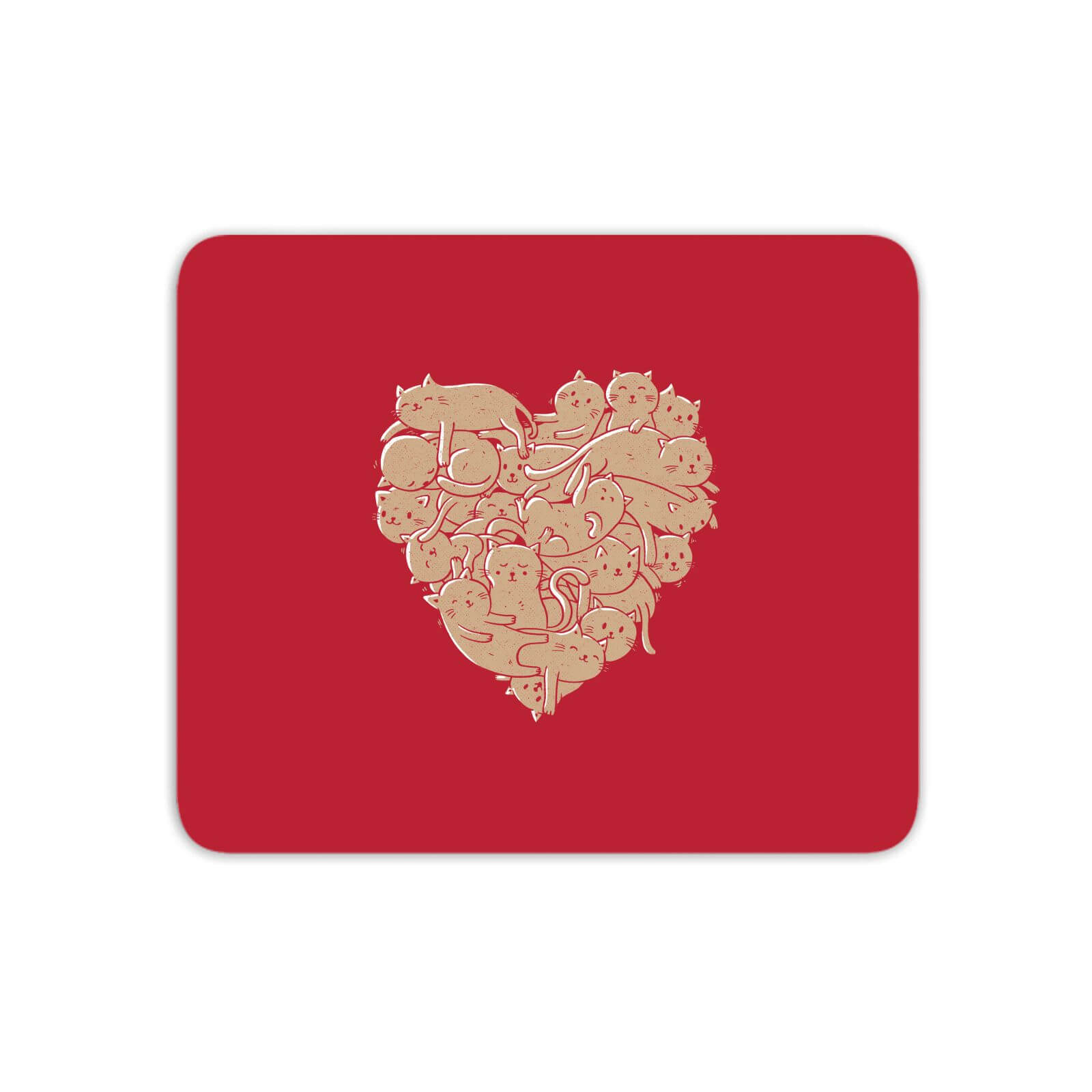 I Love Cats Heart Mouse Mat