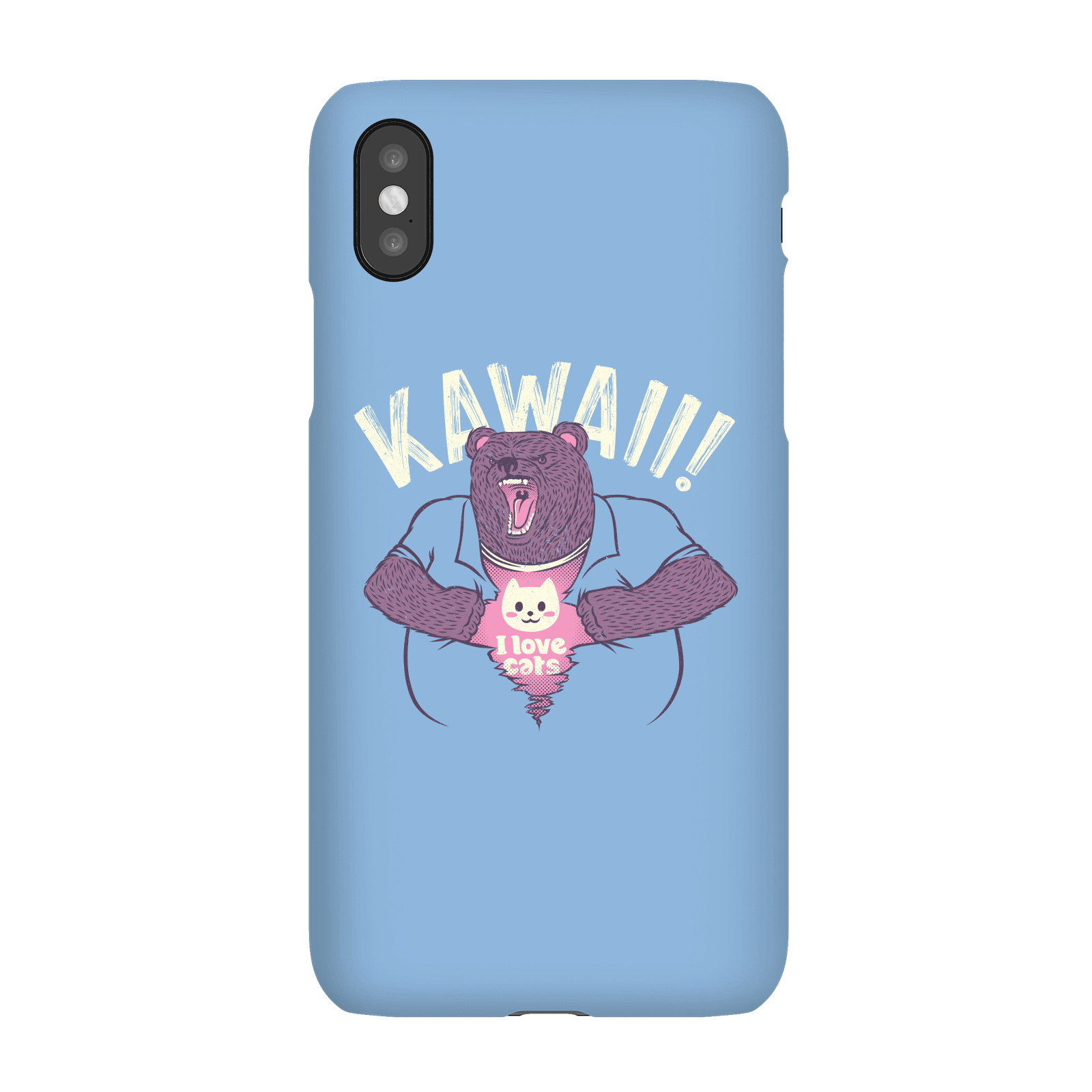 Mad Bear I Love Cats Inside Phone Case for iPhone and Android - iPhone 8 Plus - Snap Case - Matte