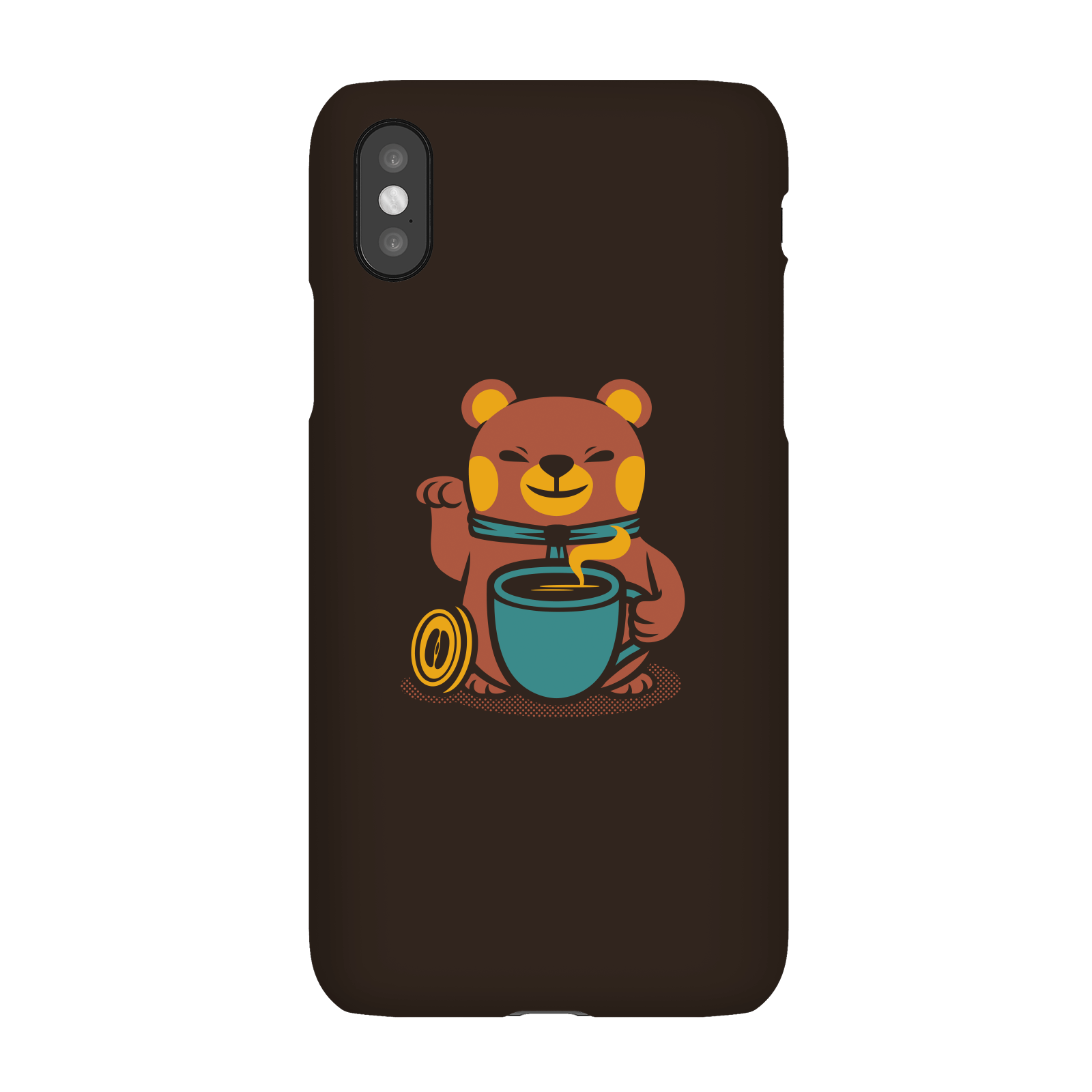 Bear Coffee Manekineko Phone Case for iPhone and Android - iPhone 11 - Snap Case - Matte