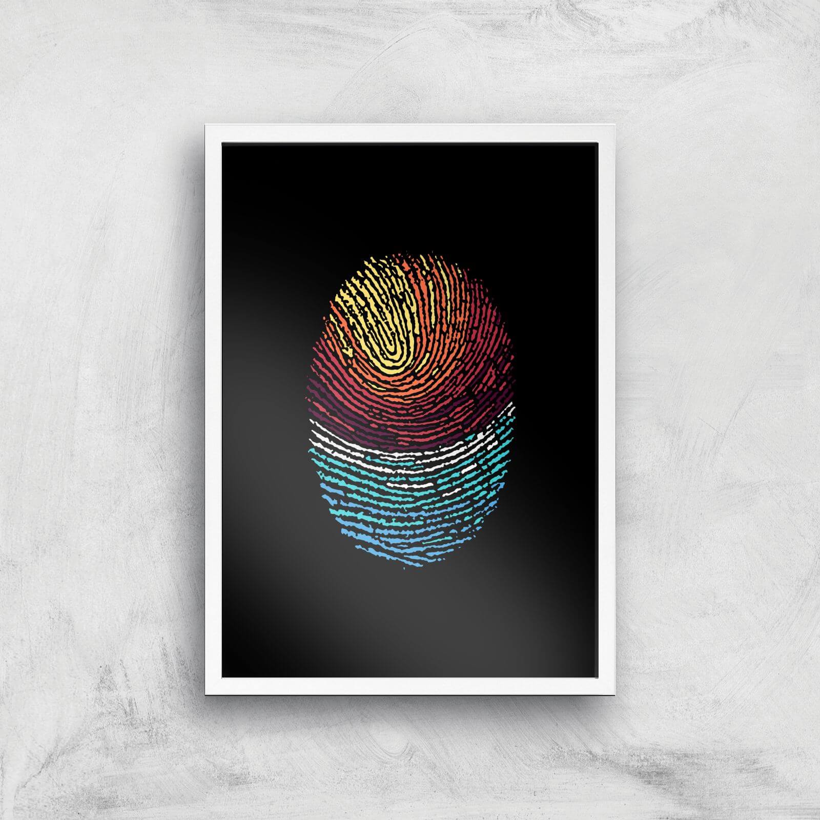 Fingerprint Sunset Giclee Art Print - A3 - White Frame