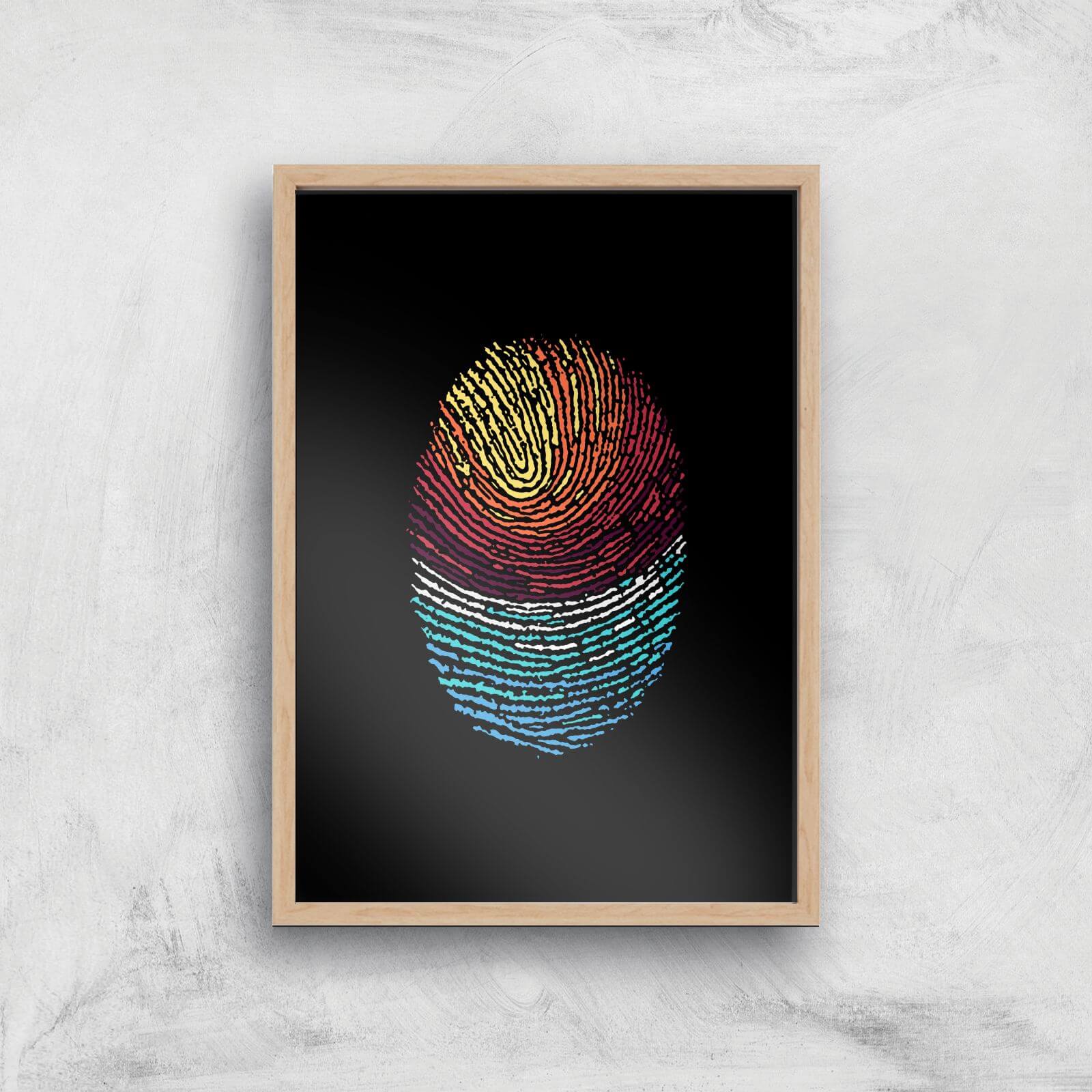 Fingerprint Sunset Giclee Art Print - A2 - Wooden Frame