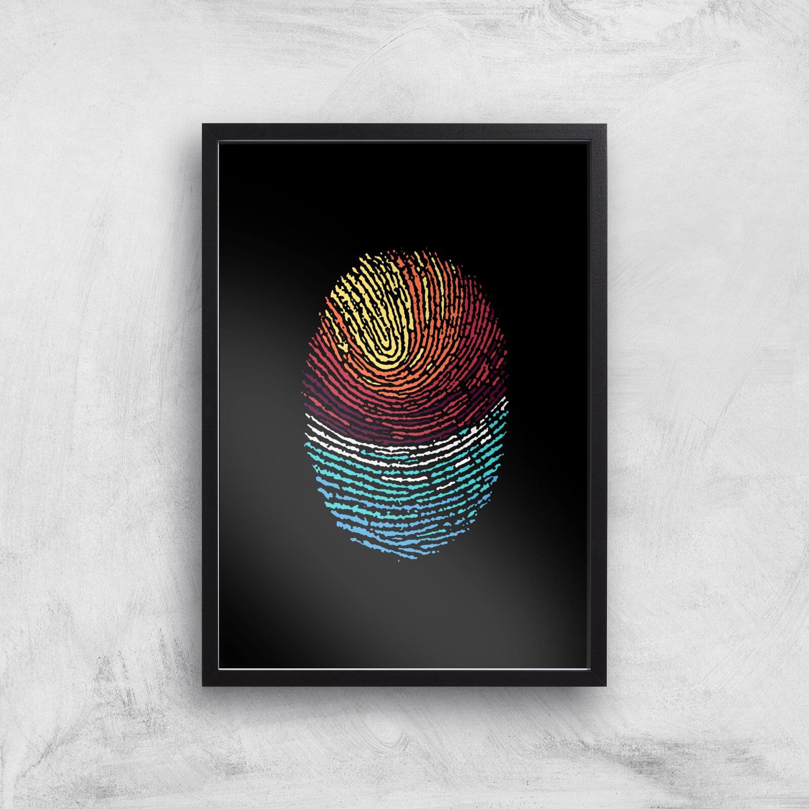 Fingerprint Sunset Giclee Art Print - A2 - Black Frame