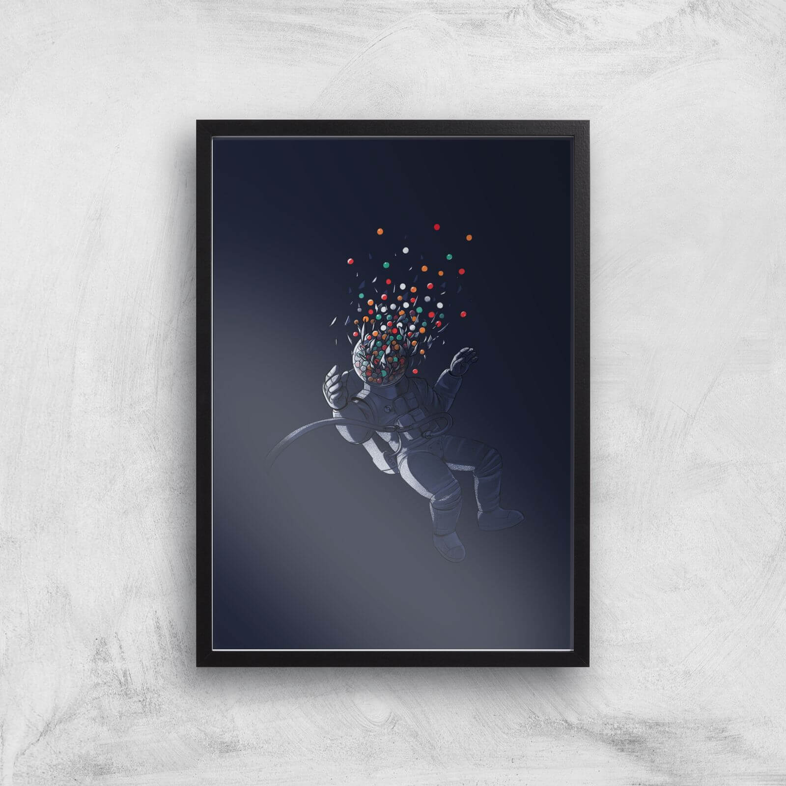 Gumball Astronaut Giclee Art Print - A2 - Black Frame