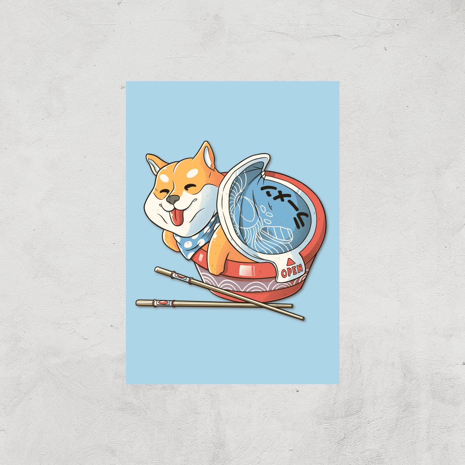 Shiba Dog Ramen Japanese Manga Giclee Art Print - A4 - Print Only