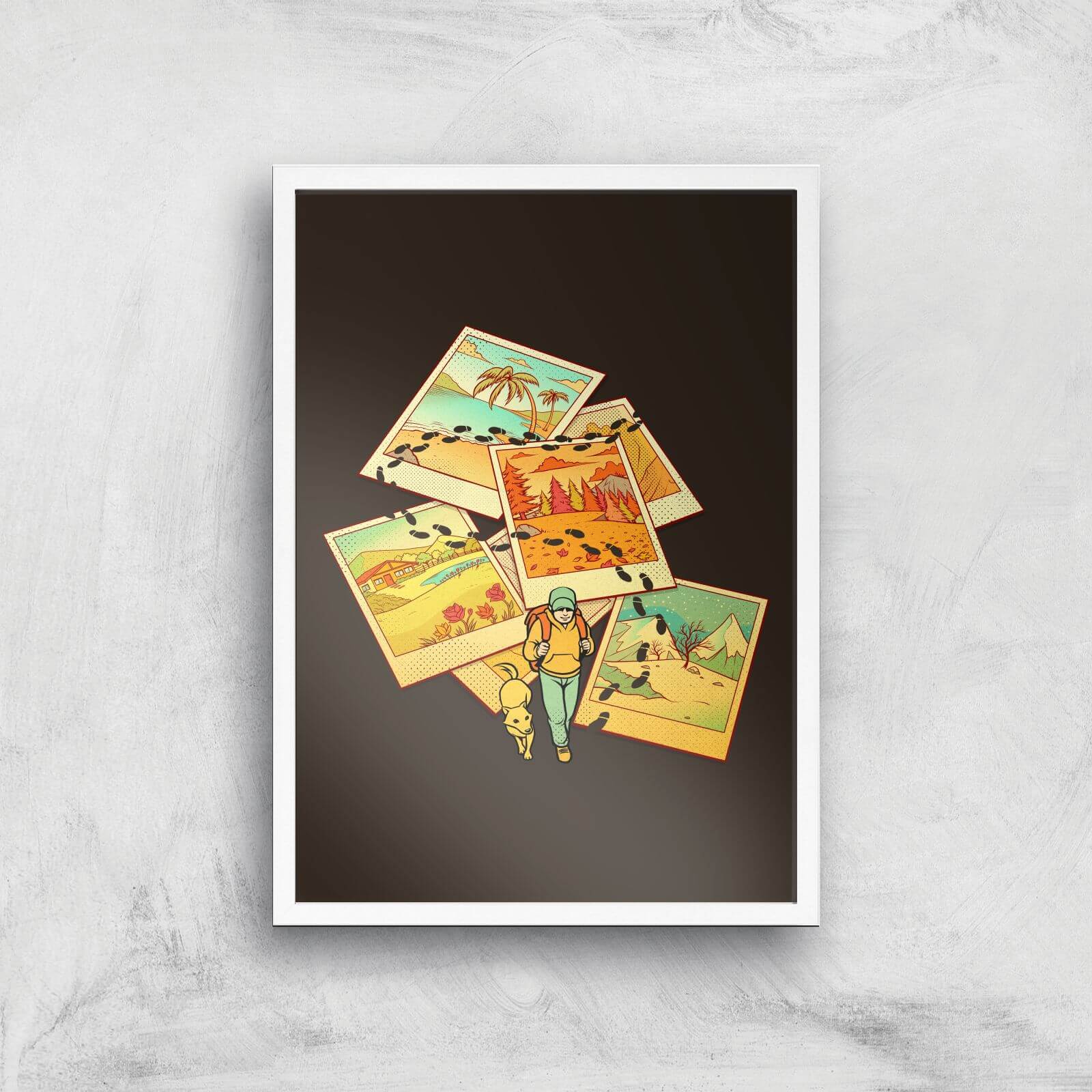 Wanderlust Polaroid Giclee Art Print - A3 - White Frame