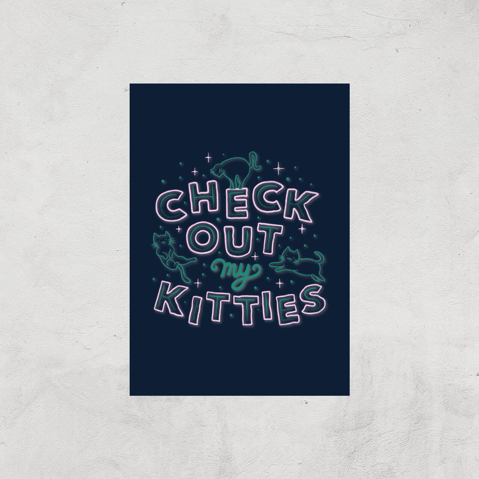 Check Out My Kitties Giclee Art Print - A4 - Print Only